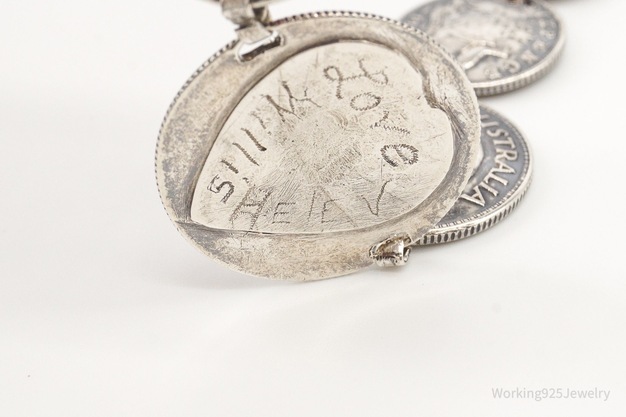 Vintage Australian 1940s Coins Silver Bracelet