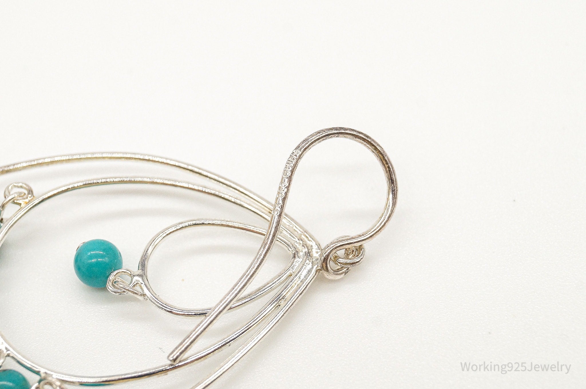 Designer SX Turquoise Sterling Silver Earrings