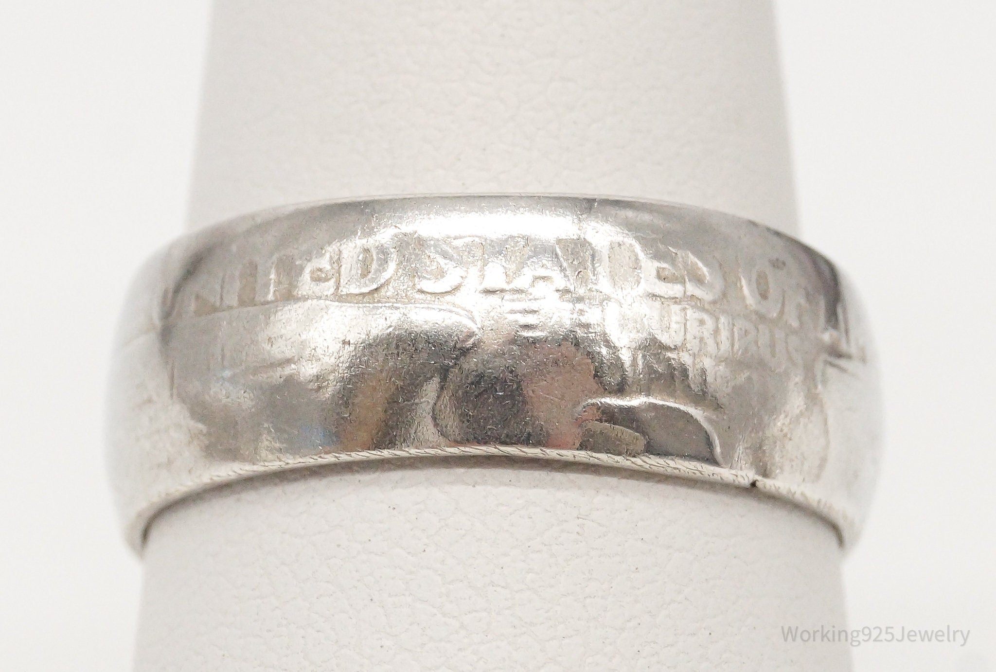 Vintage 1941 Washington Quarter Coin Silver Ring - Size 6.75