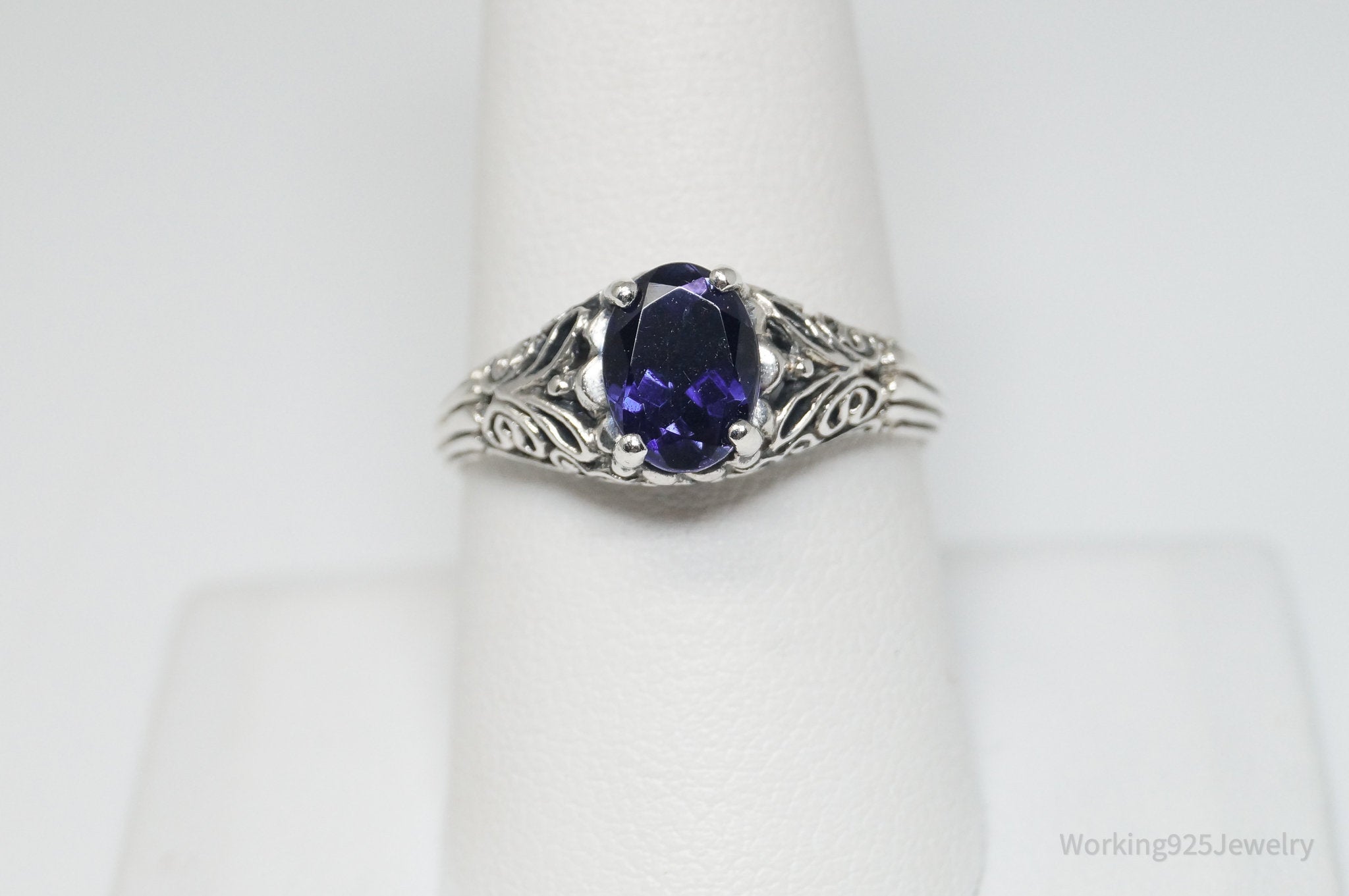 Vintage Designer CNA Sapphire Sterling Silver Ring - Sz 8.75