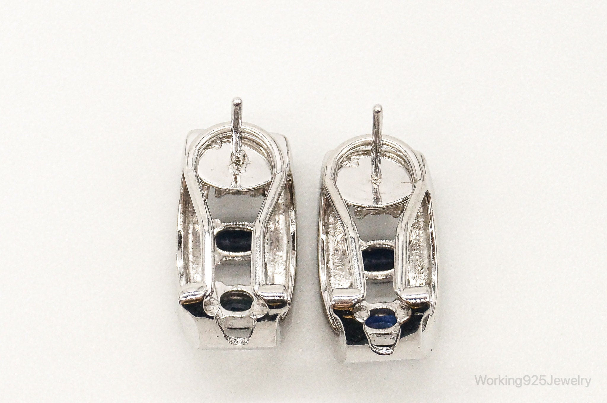 Blue Sapphire Sterling Silver Earrings