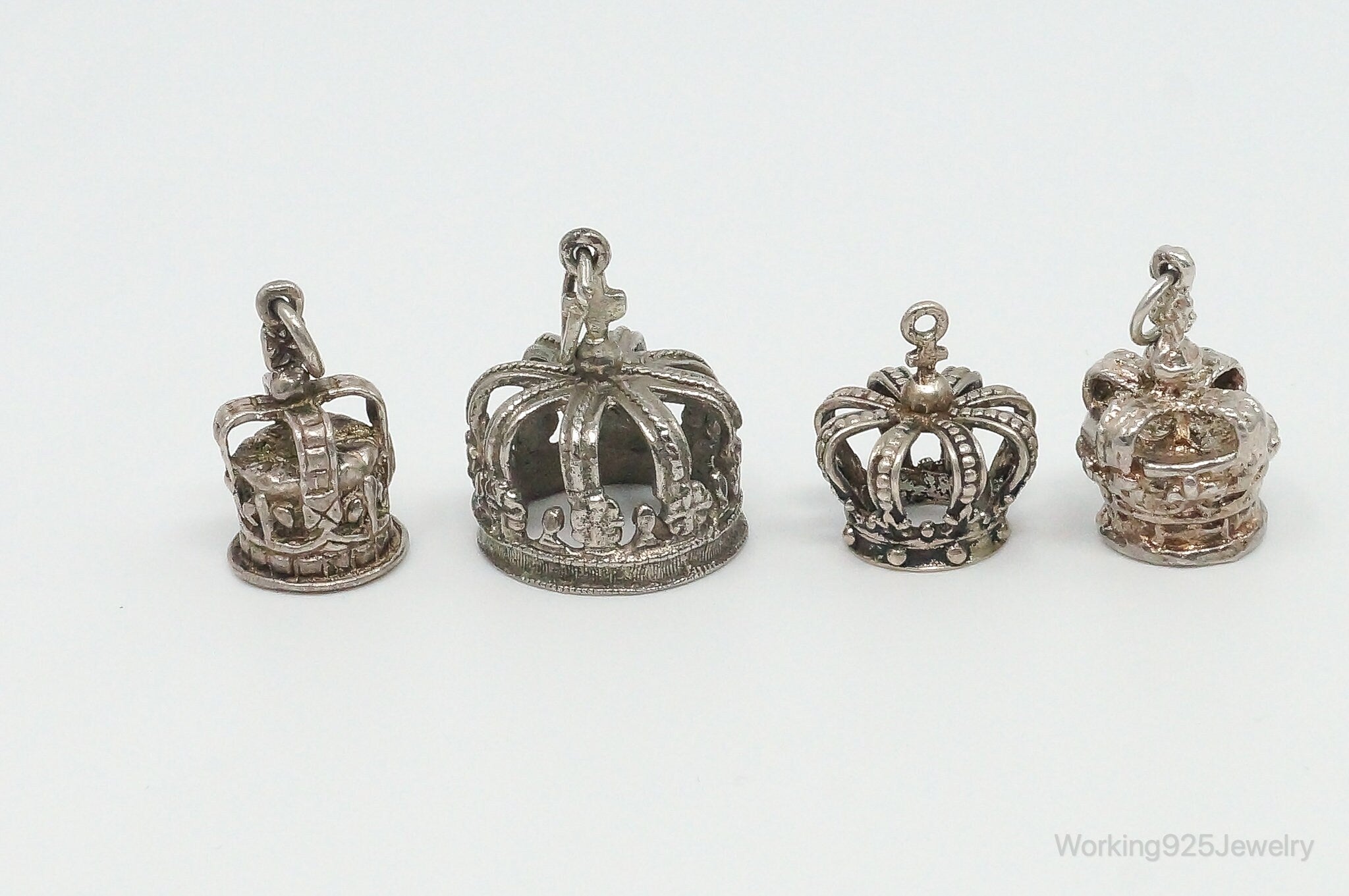 Vintage Antique Crowns Sterling Silver Charms