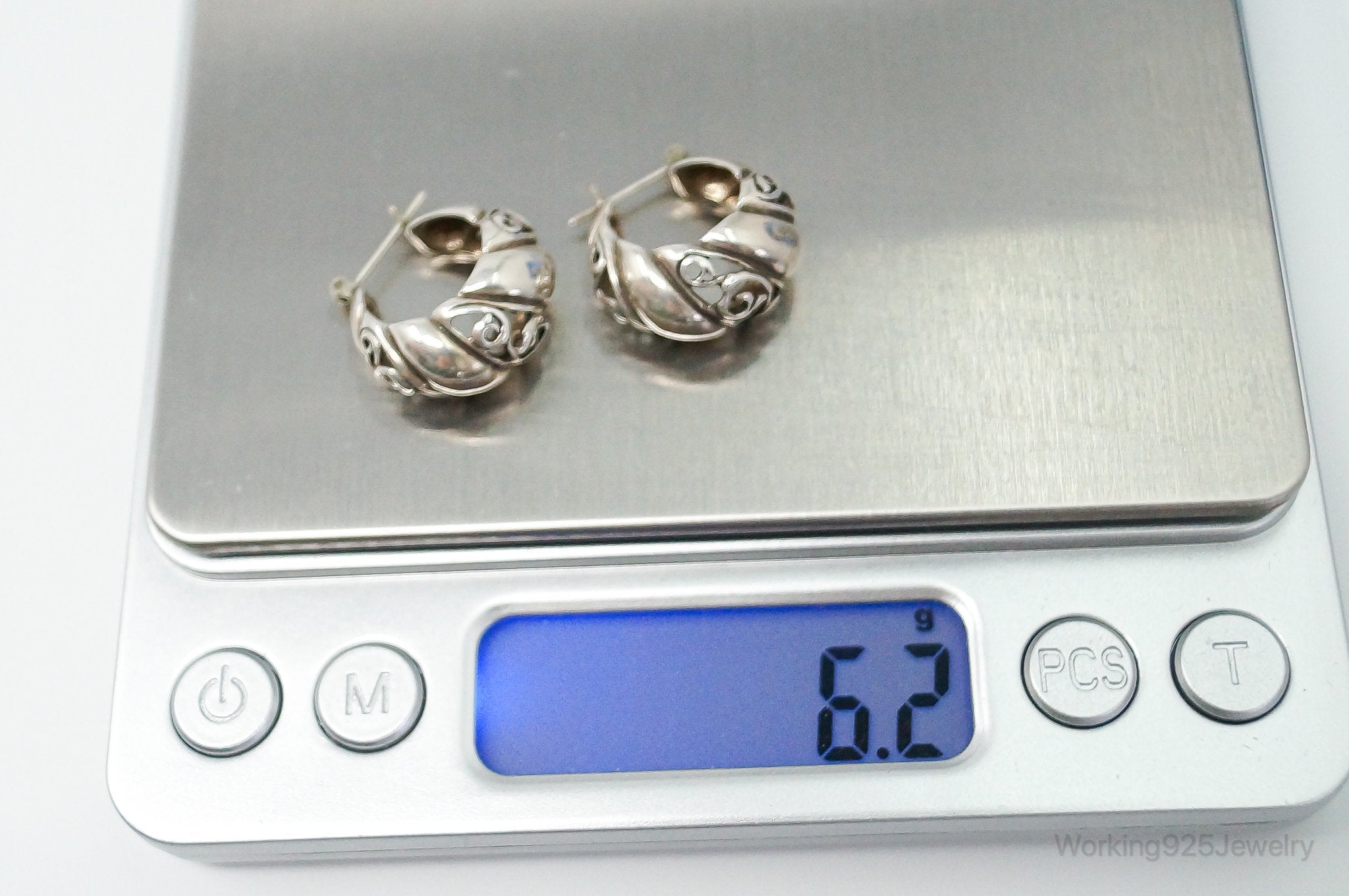 Vintage Bali Inspired Scroll Sterling Silver Earrings