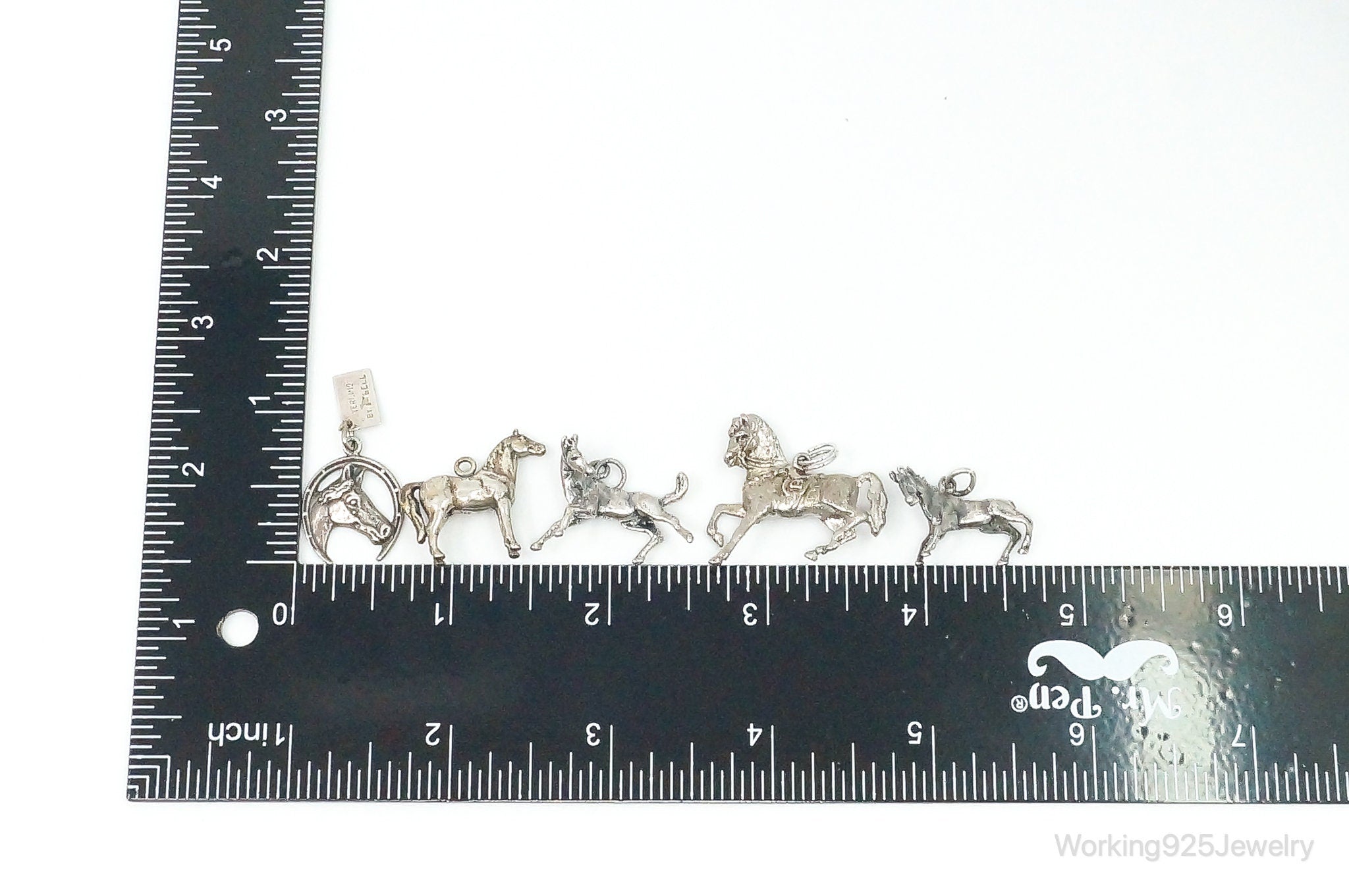 Vintage Antique Horses Sterling Silver Charms Lot