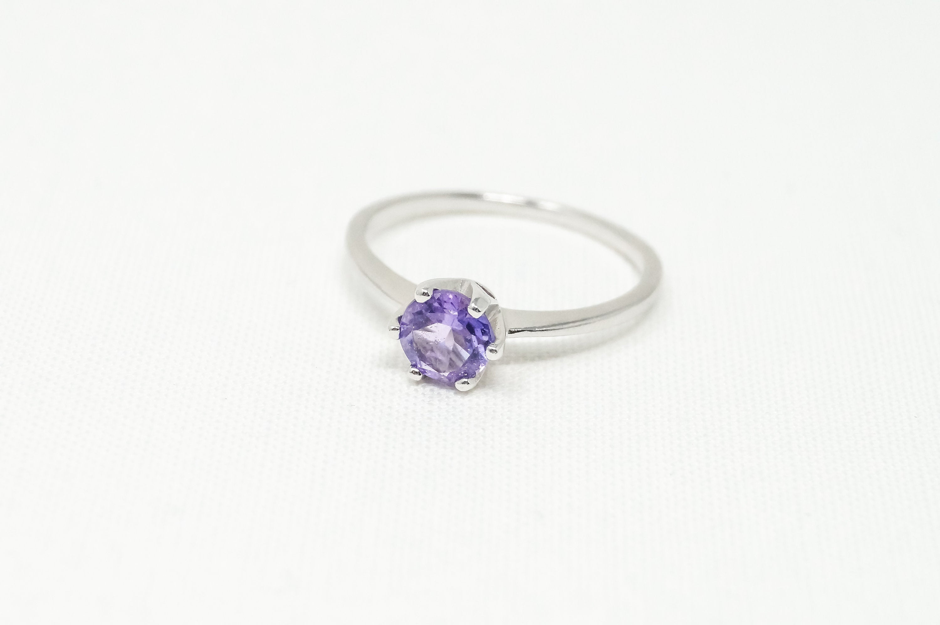 Vintage Designer RJ Amethyst Sterling Silver Ring - Sz 8 -783773594