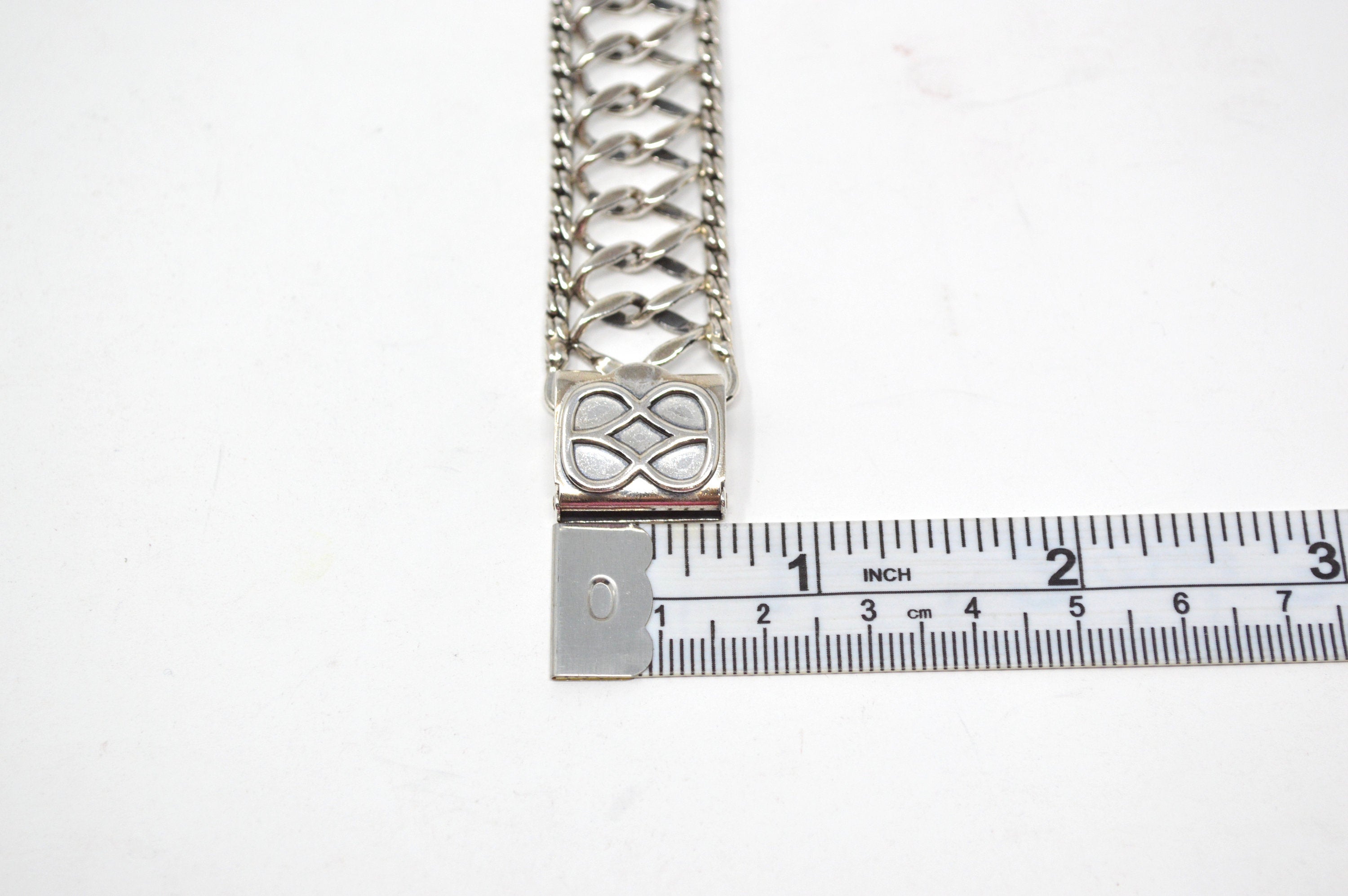 Vintage Designer Danecraft Woven Intertwining Link Sterling Silver Bracelet