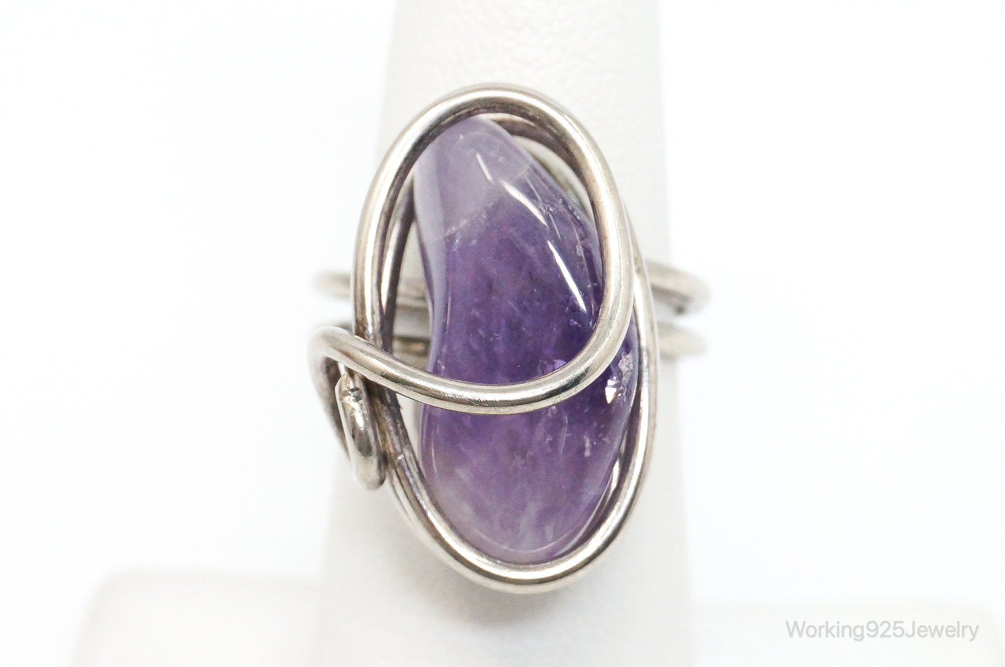 Vintage Amethyst Sterling Silver Ring Size 6.75