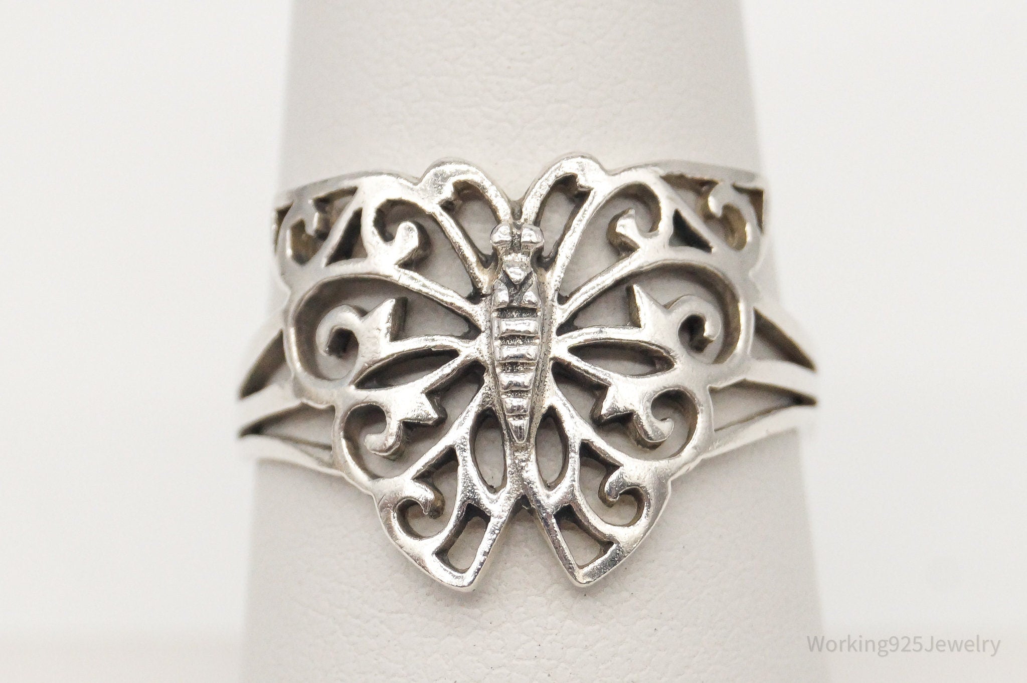 Reserved* Vintage Butterfly Sterling Silver Ring - Size 7.75