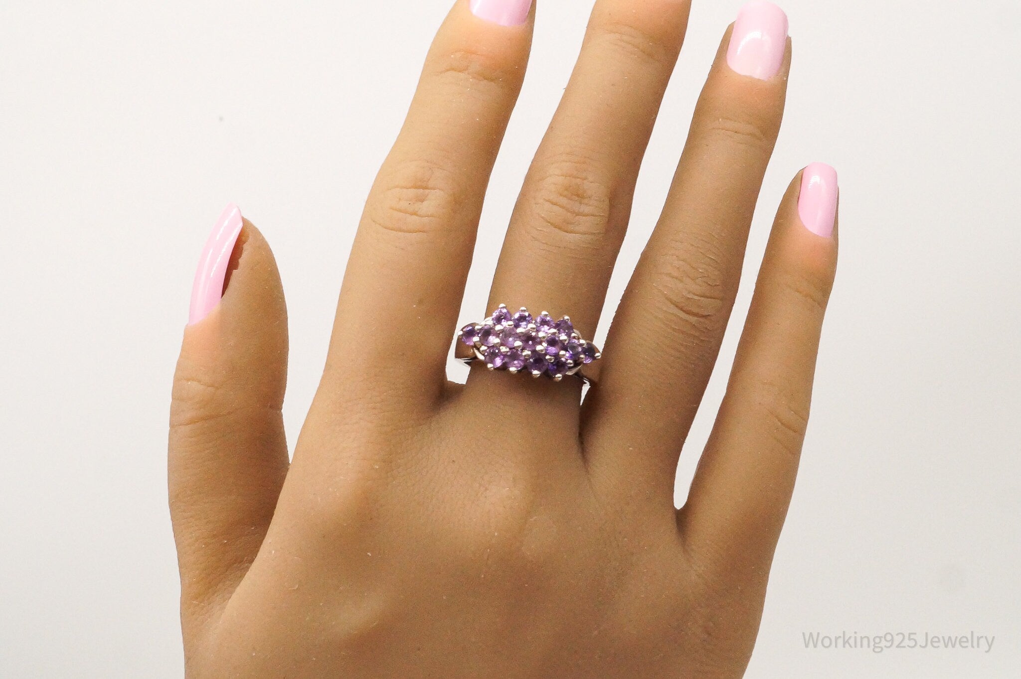 Vintage Amethyst Sterling Silver Ring Size 9