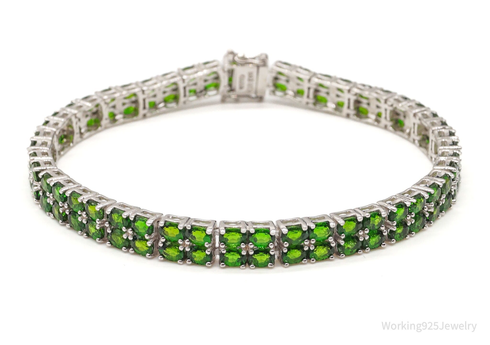 Vintage Designer BBJ Peridot Sterling Silver Bracelet