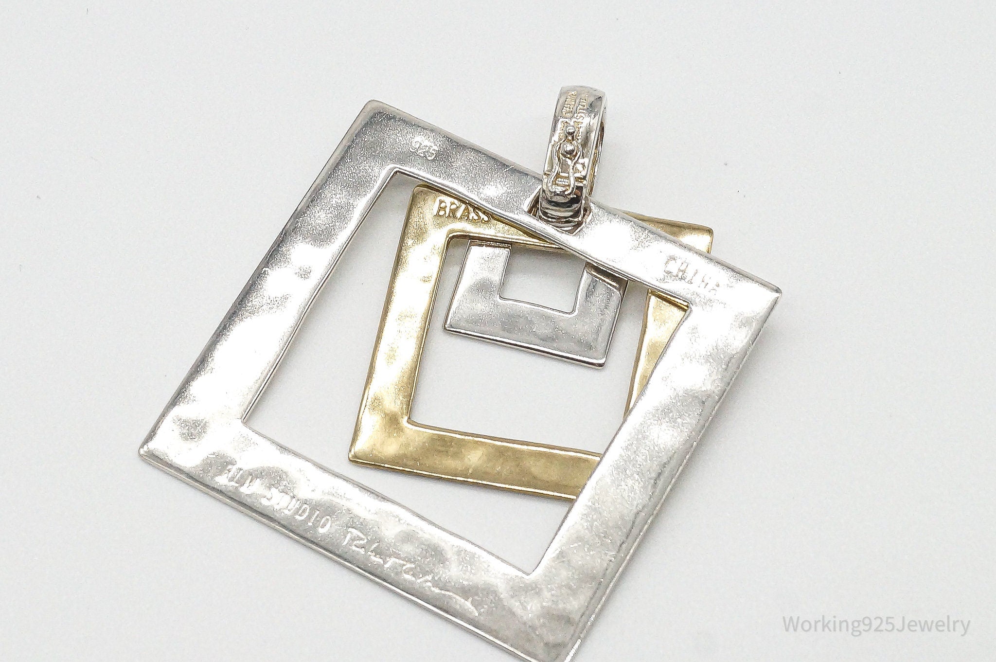 Designer RLM Studio Robert Lee Morris Brass Sterling Silver Pendant