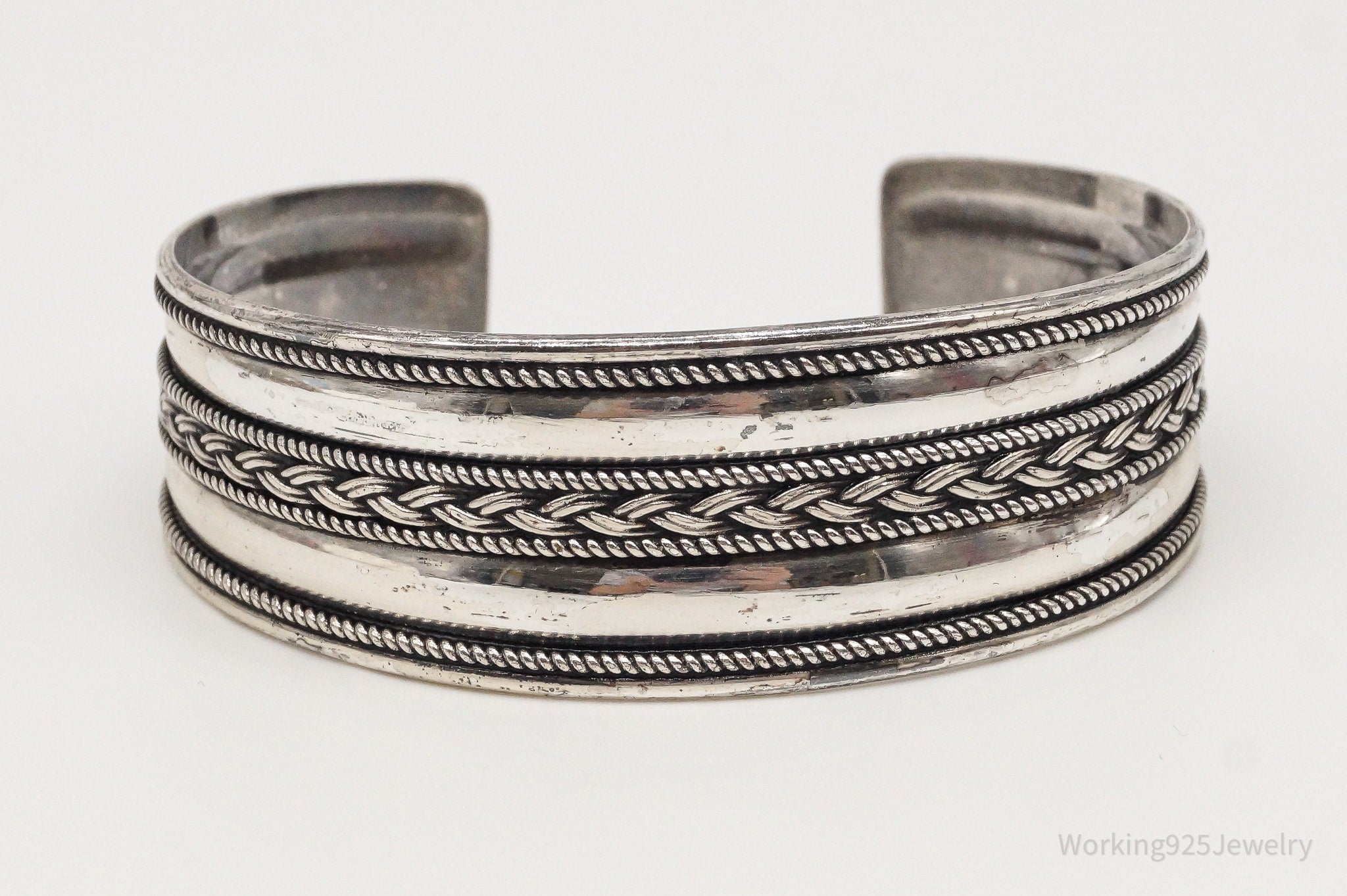 Vintage Designer BA Suarti Bali Sterling Silver Cuff Bracelet