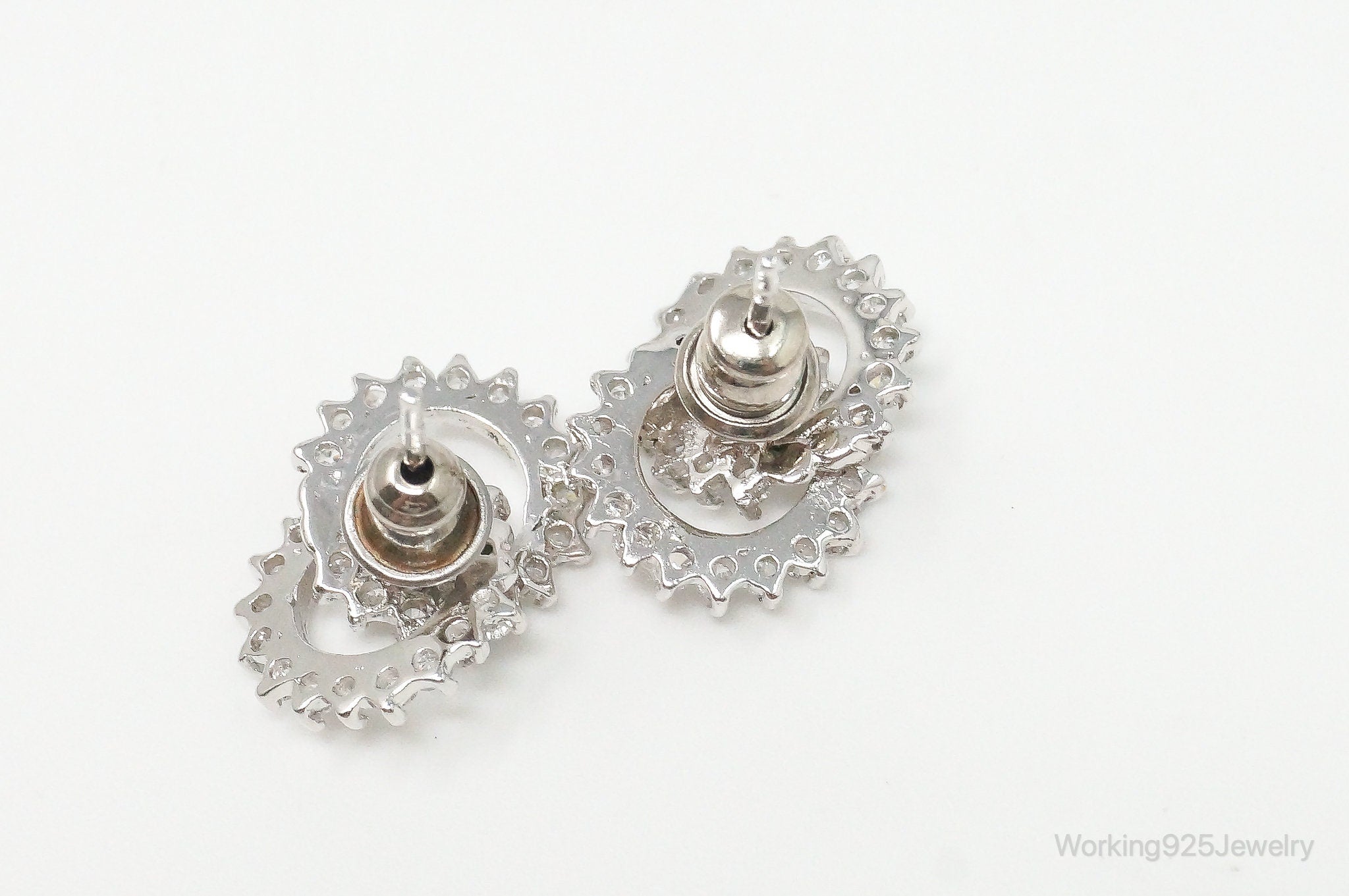 Vintage Cubic Zirconia Sterling Silver Earrings