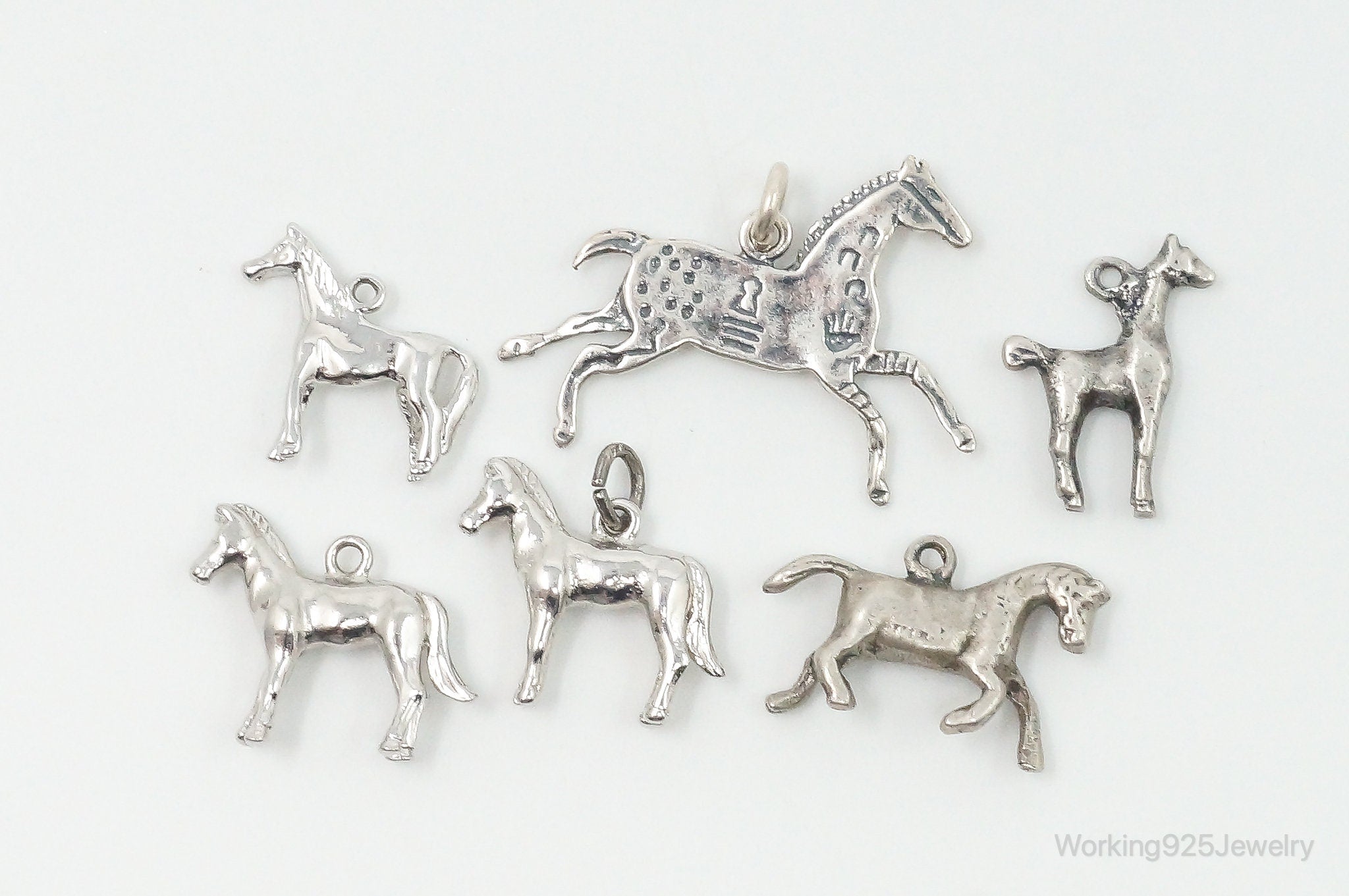 Vintage Antique Horses Sterling Silver Charms Lot