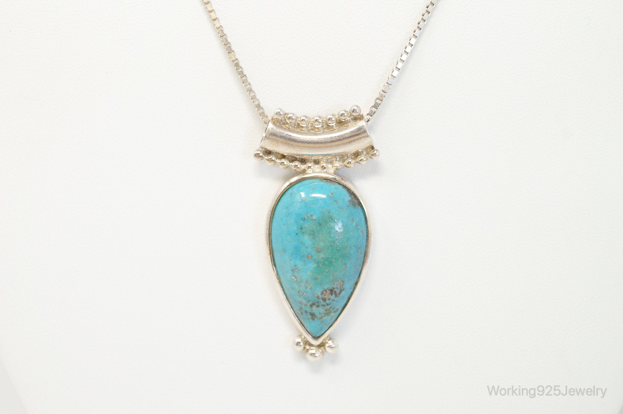 Designer Whitney Kelly WK Large Turquoise Sterling Silver Necklace