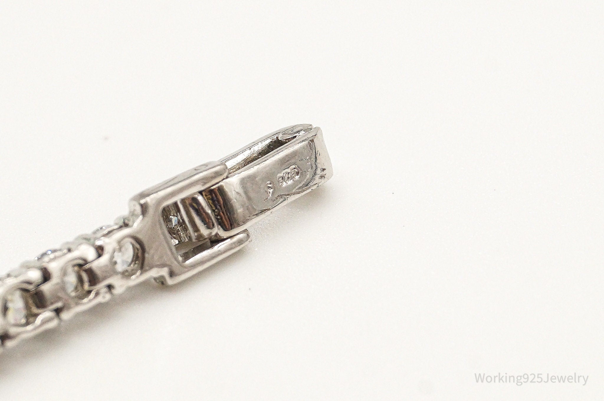 Vintage Cubic Zirconia Sterling Silver Tennis Bracelet