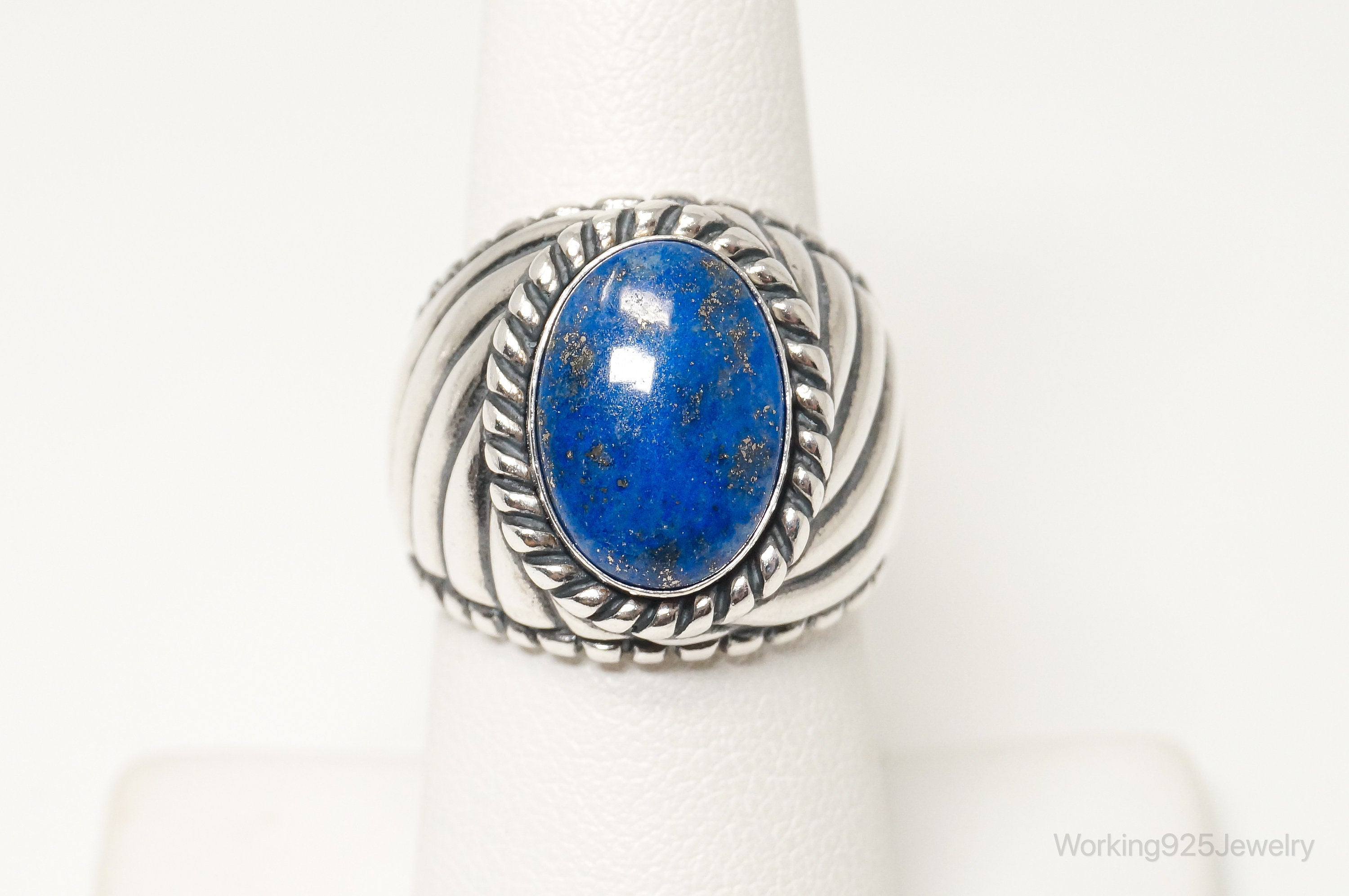 Vintage Designer Carolyn Pollack Relios Lapis Lazuli Sterling Silver Ring - SZ 7