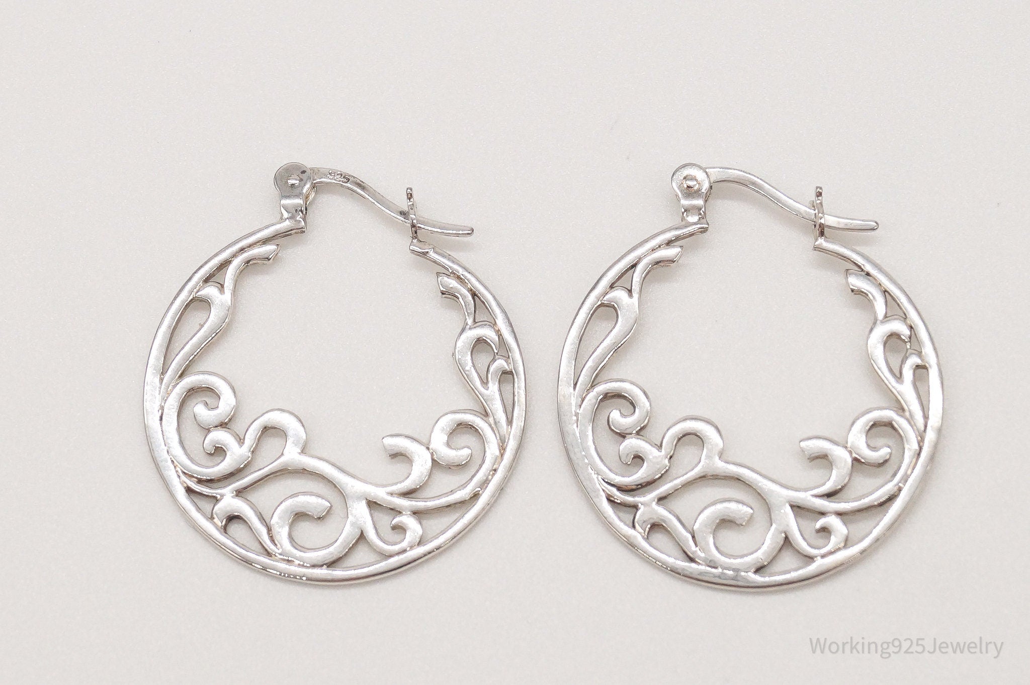 Vintage Art Nouveau Vines Sterling Silver Earrings