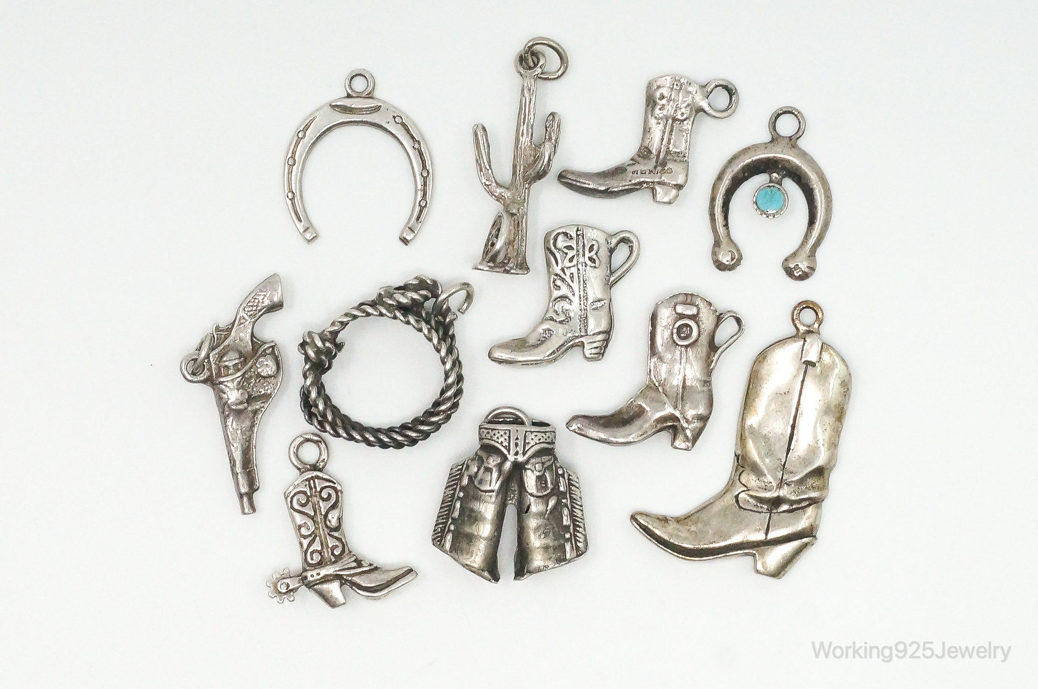 Vintage Antique Western Sterling Silver Charms Lot