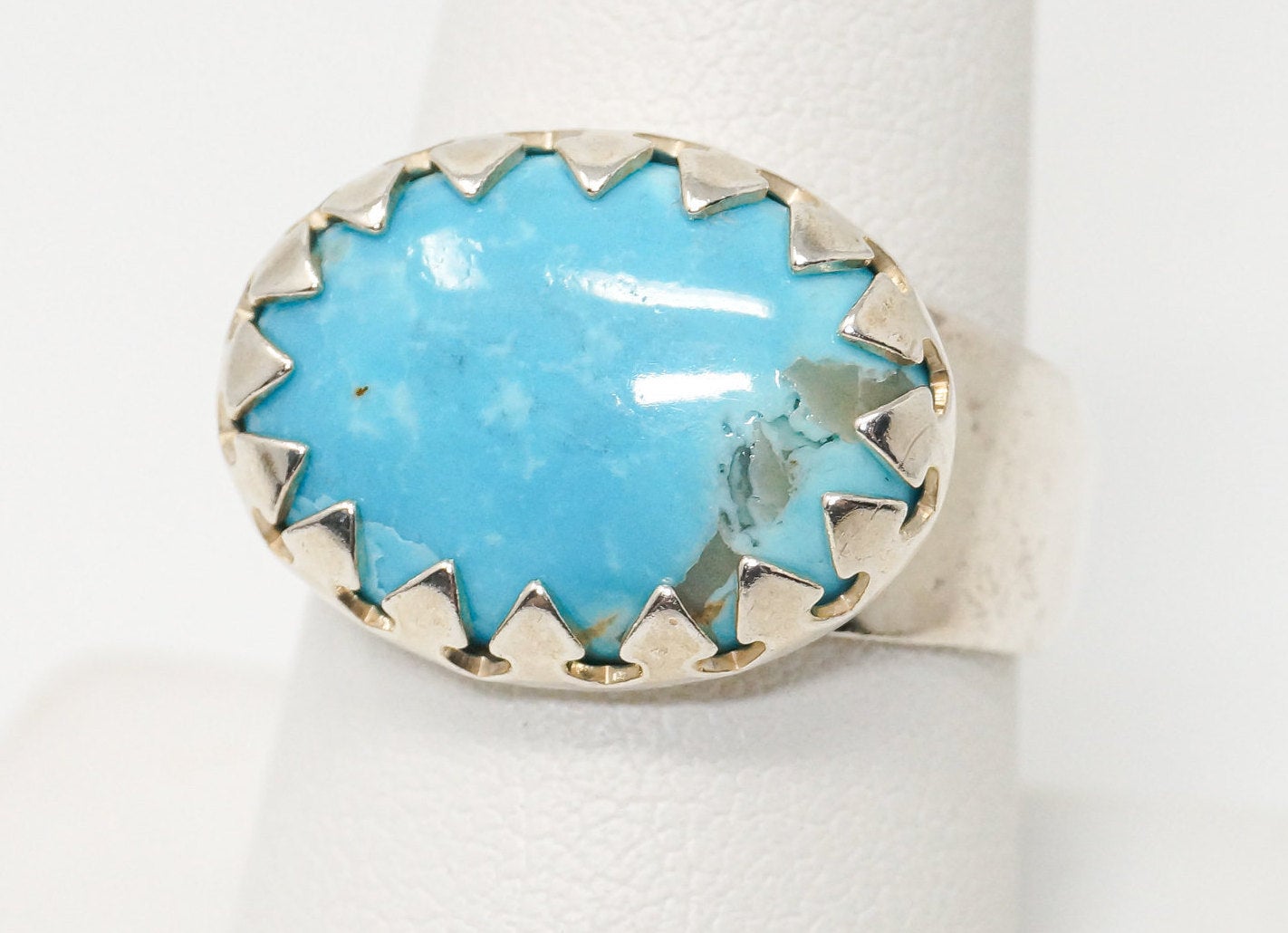 Vintage Designer Carolyn Pollack Turquoise Sterling Silver Ring - Size 9