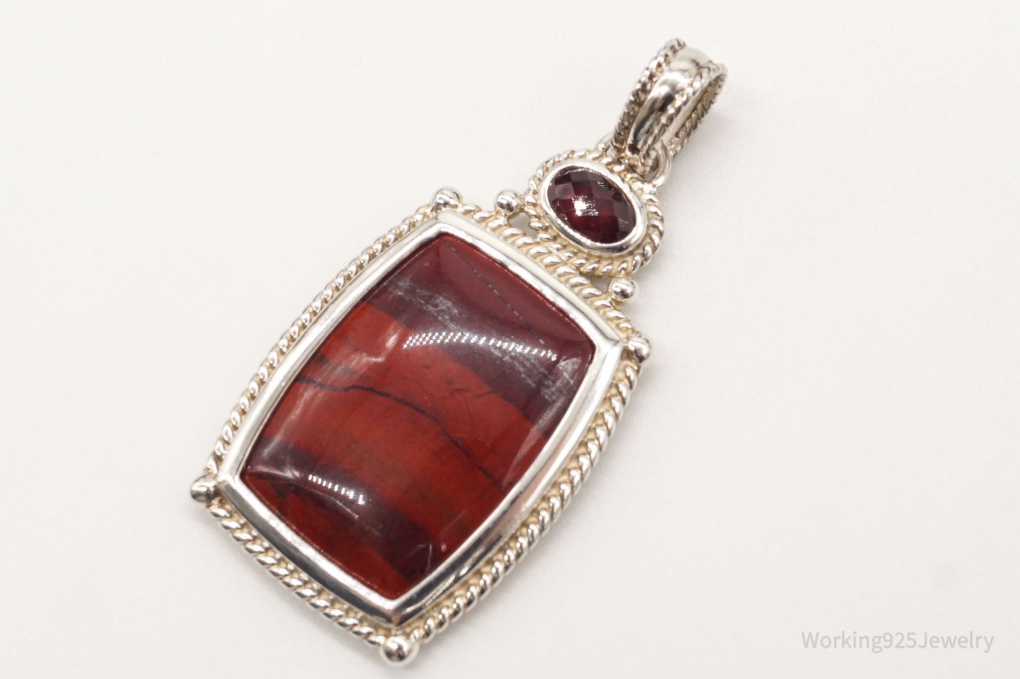 Large Designer Whitney Kelly Red Jasper Garnet Sterling Silver Pendant