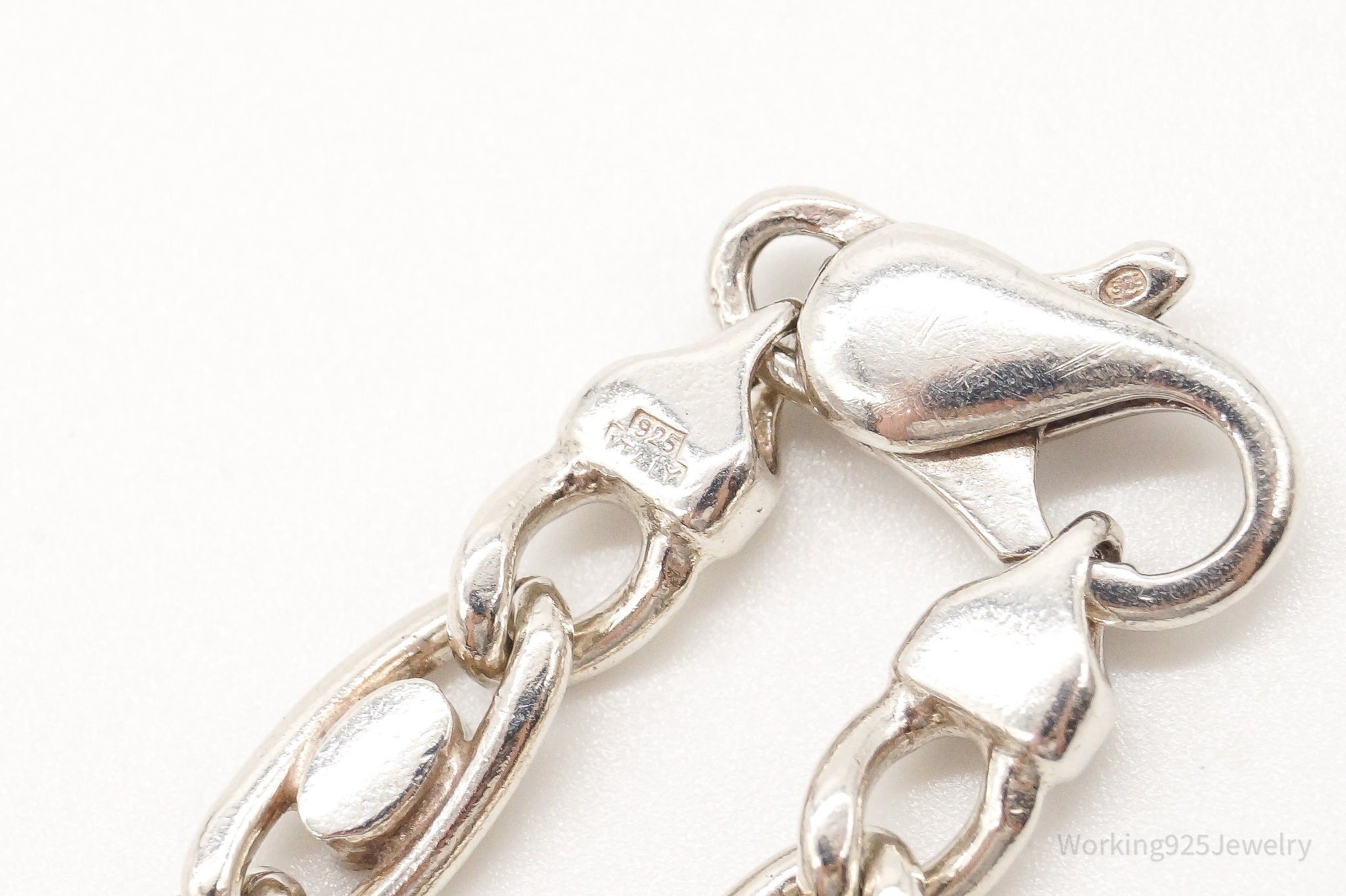 Vintage Italian Modernist Style Sterling Silver Link Bracelet