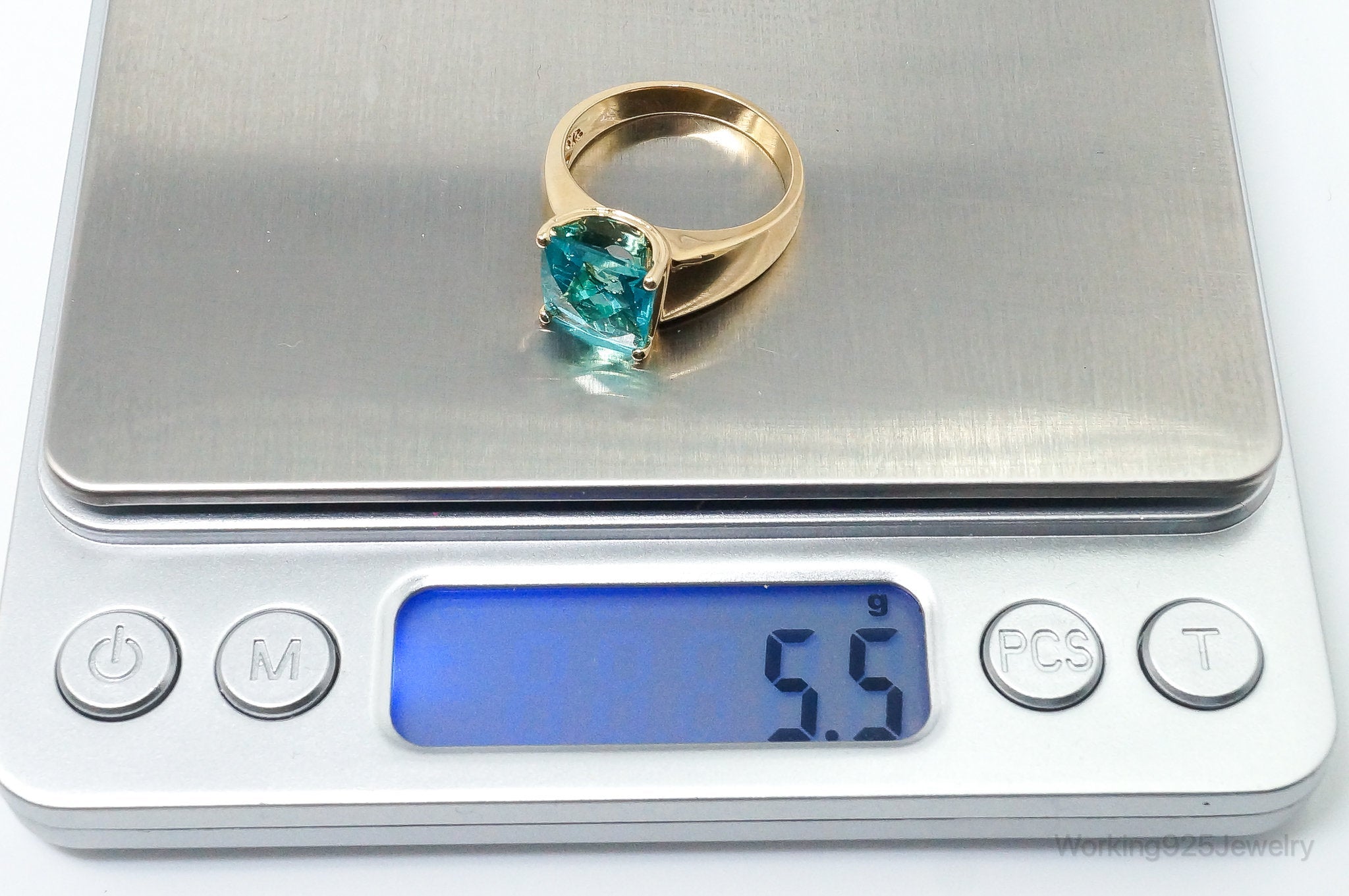 Designer Ross Simons Blue Topaz Gold Over Sterling Silver Ring - SZ 8.75