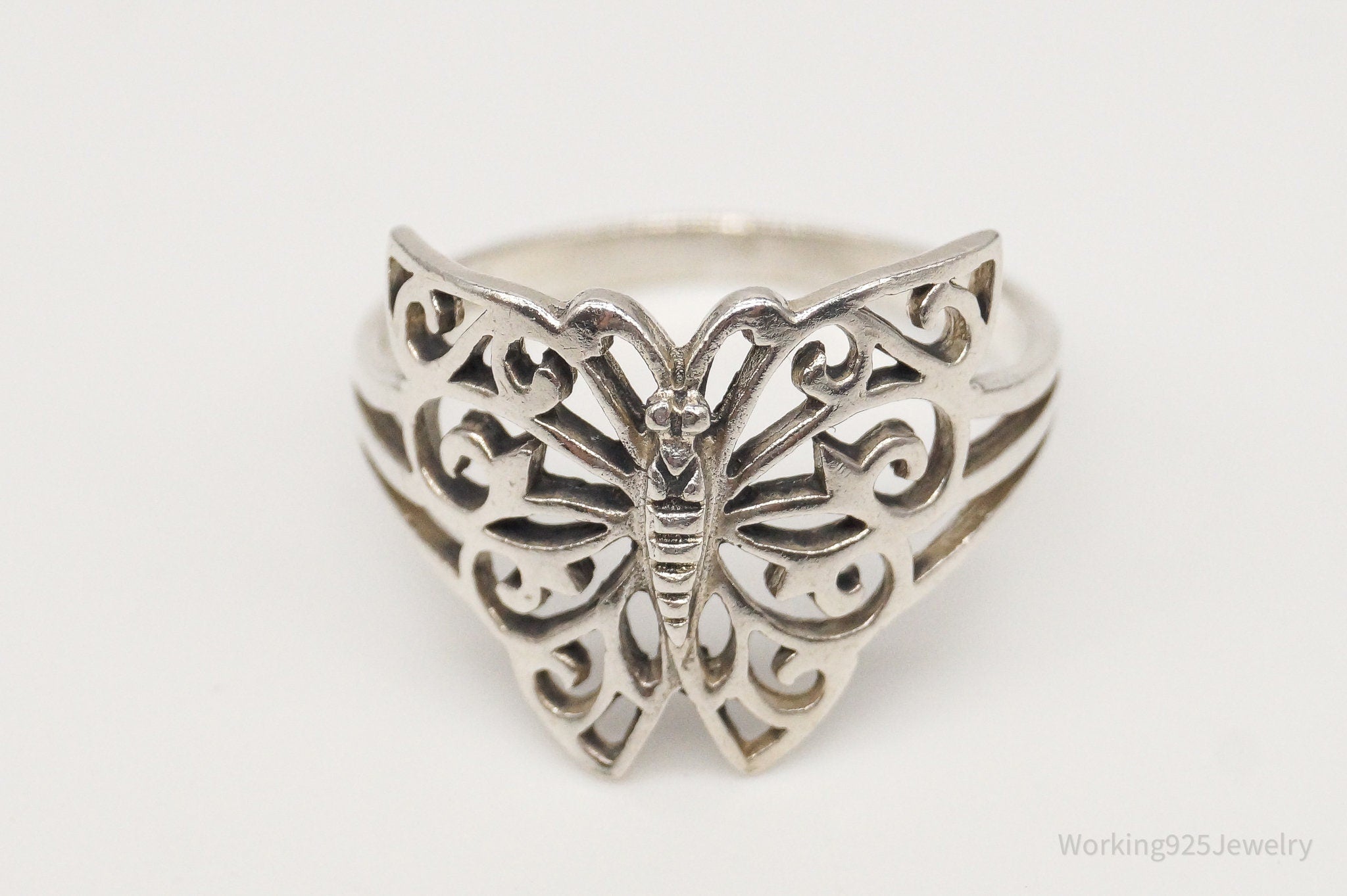 Reserved* Vintage Butterfly Sterling Silver Ring - Size 7.75