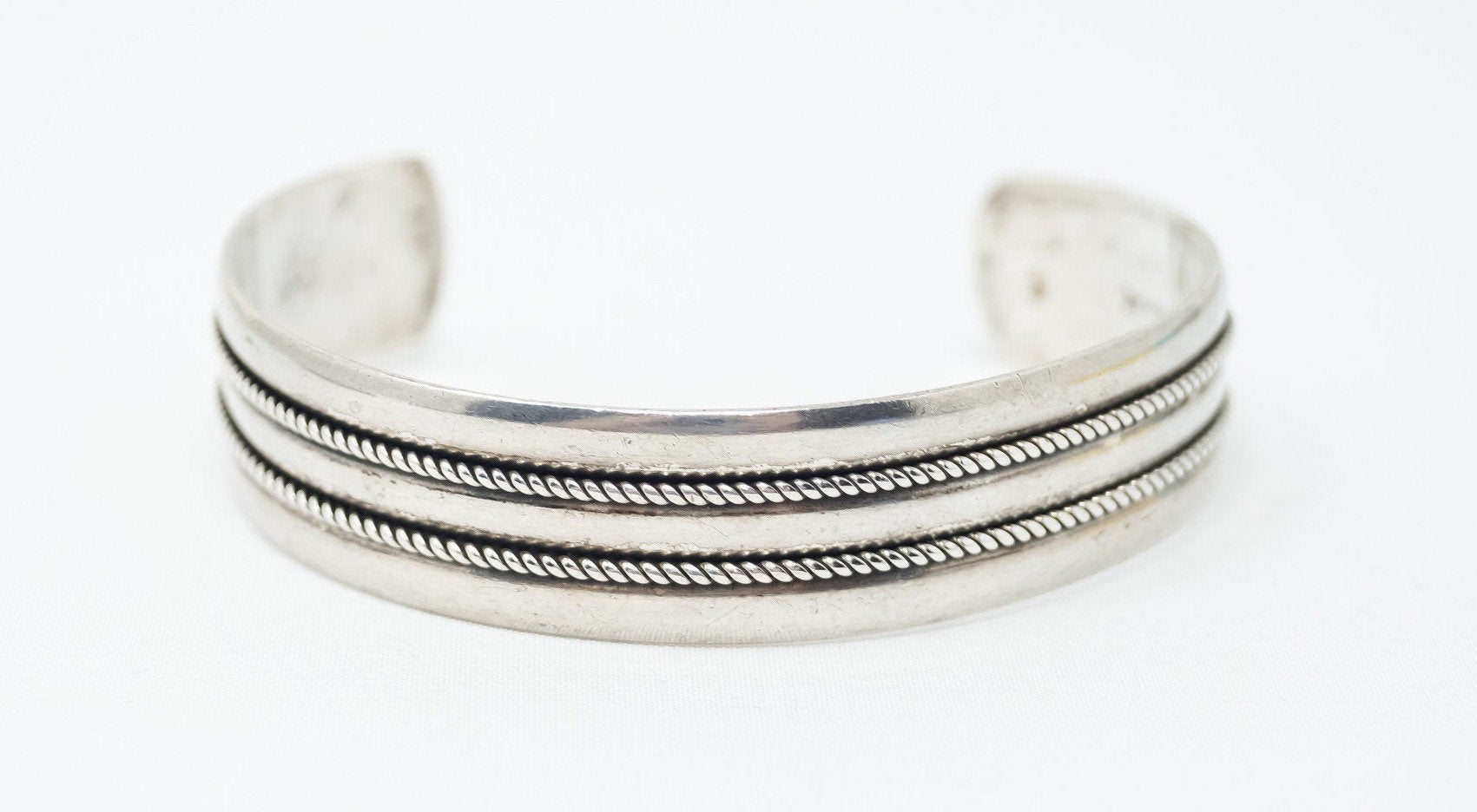 Southwest Designer Bell Trading Post Sterling Silver Cuff Bracelet