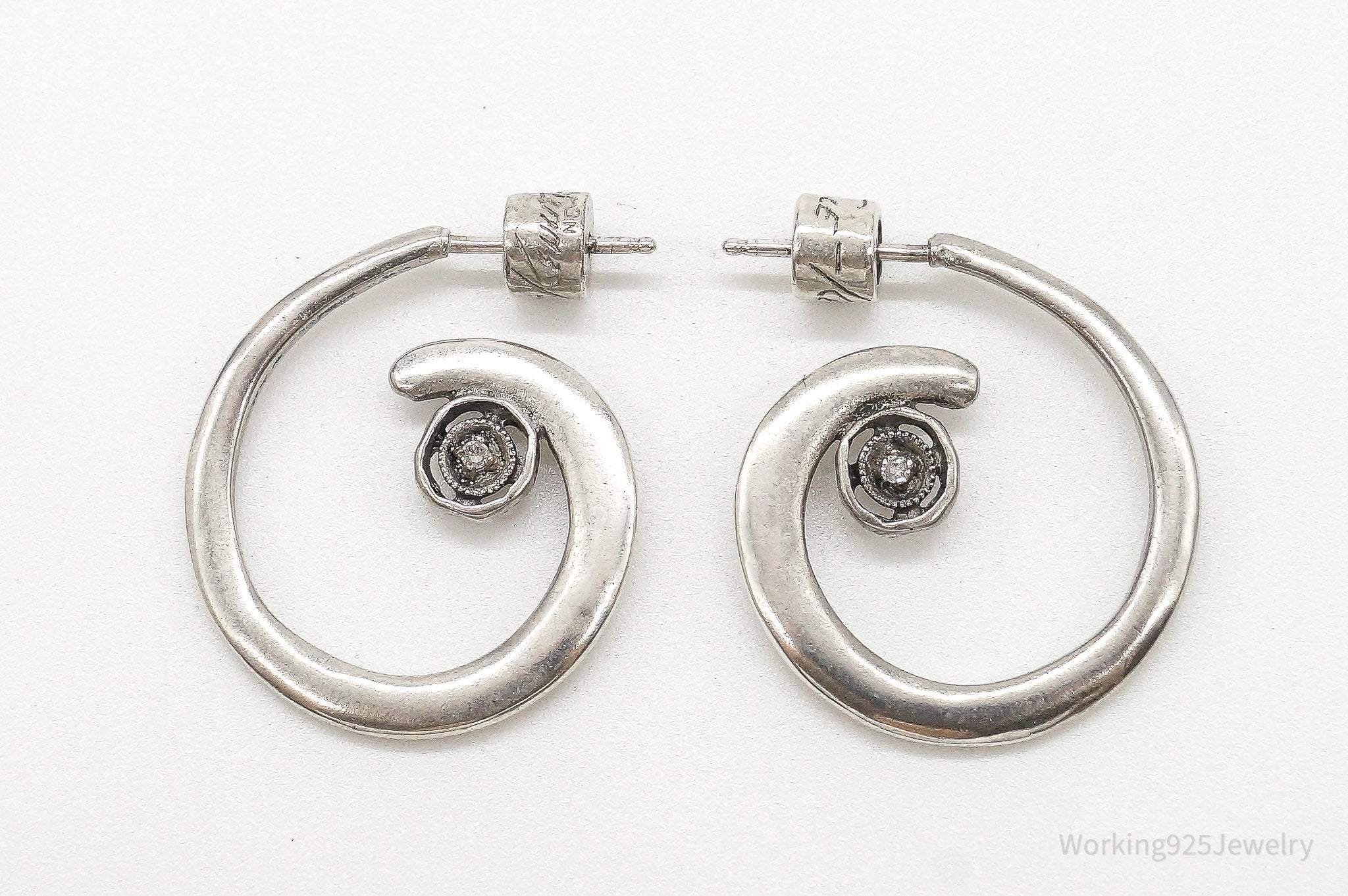 Designer Kenneth Cole Diamond Sterling Silver Earrings