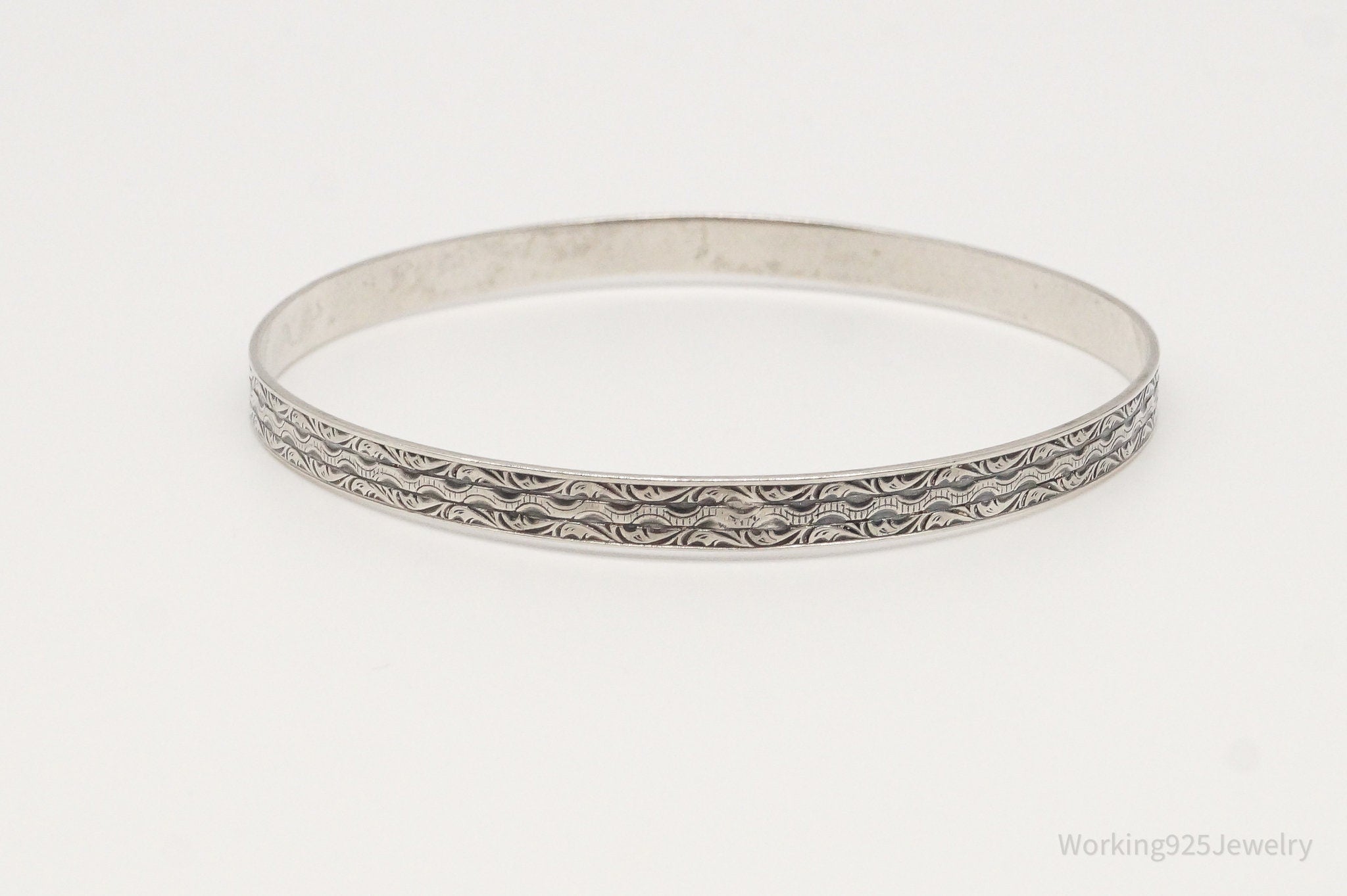 Antique Designer P & H Sterling Silver Bangle Bracelet