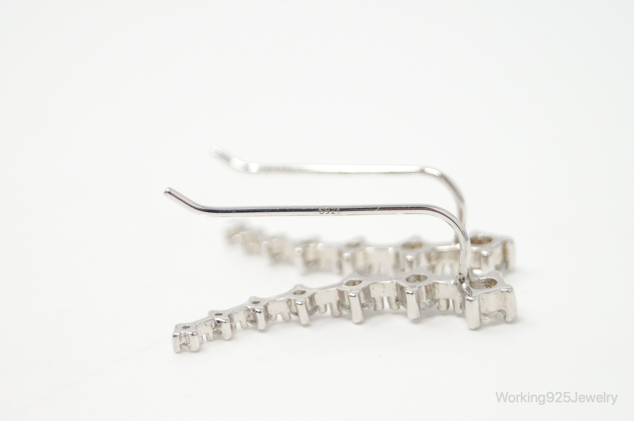 Vintage Cubic Zirconia Sterling Silver Earrings