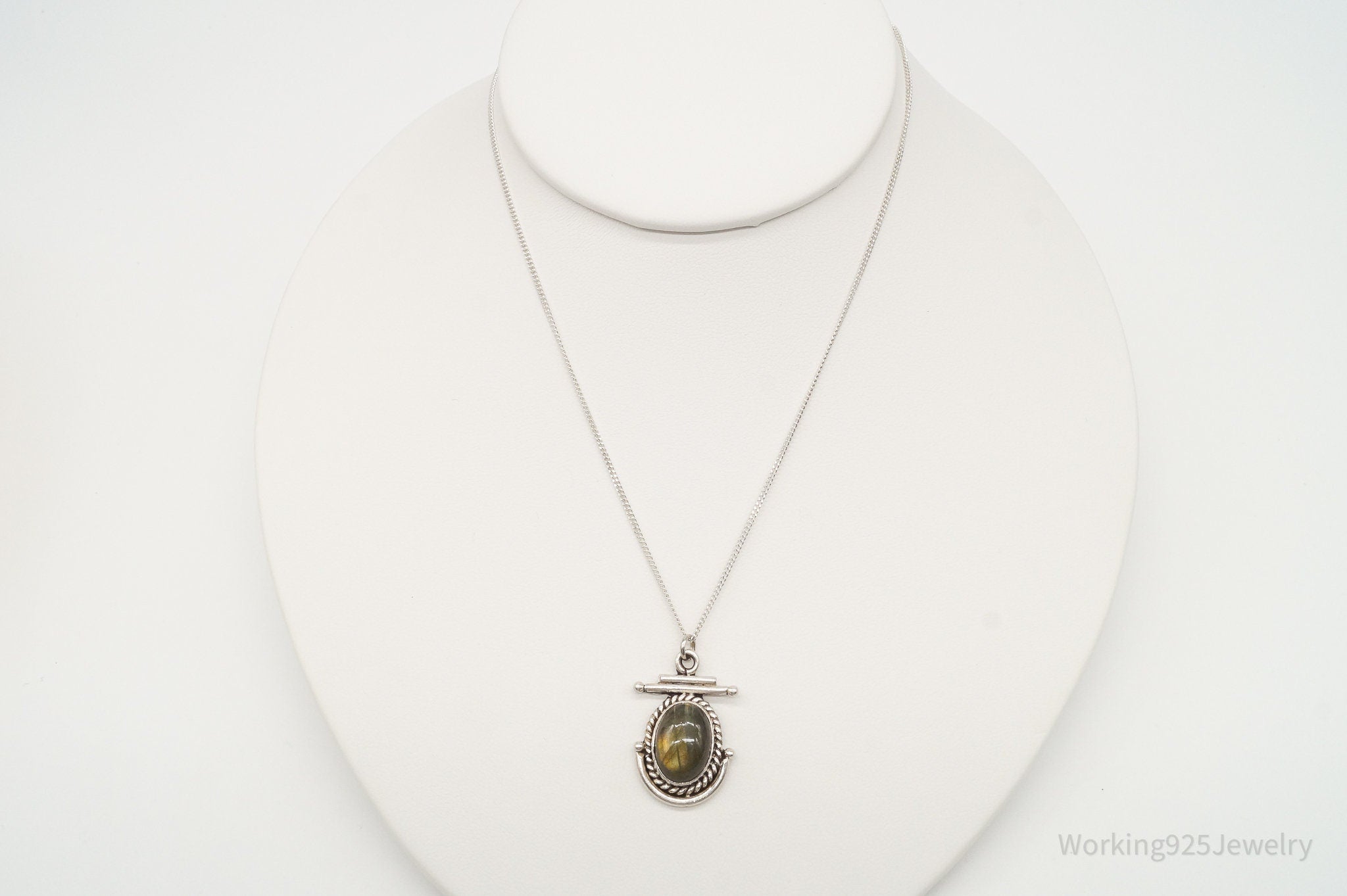 Vintage Labradorite Sterling Silver Necklace