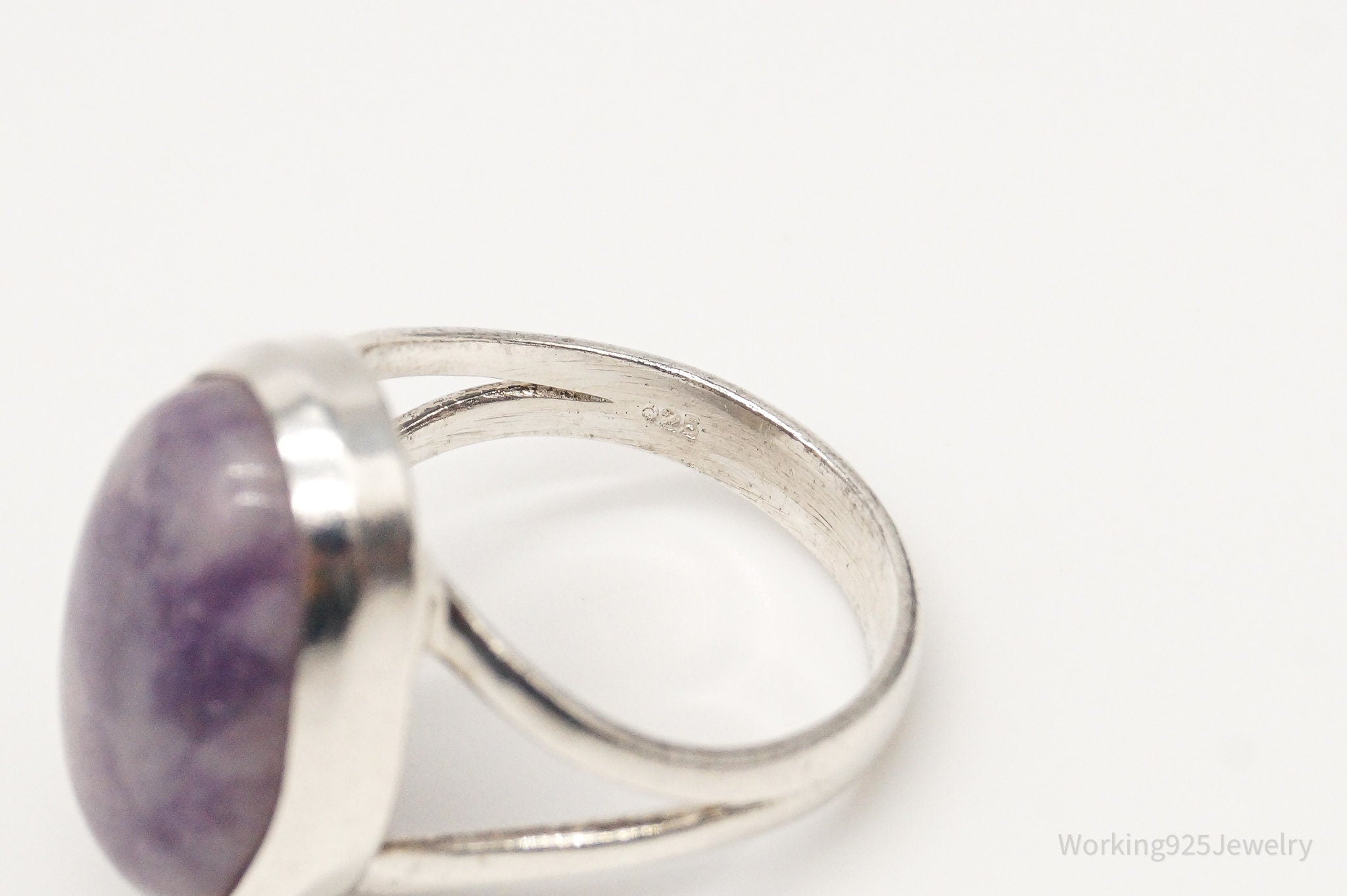 Vintage Amethyst Sterling Silver Ring - Size 6.75