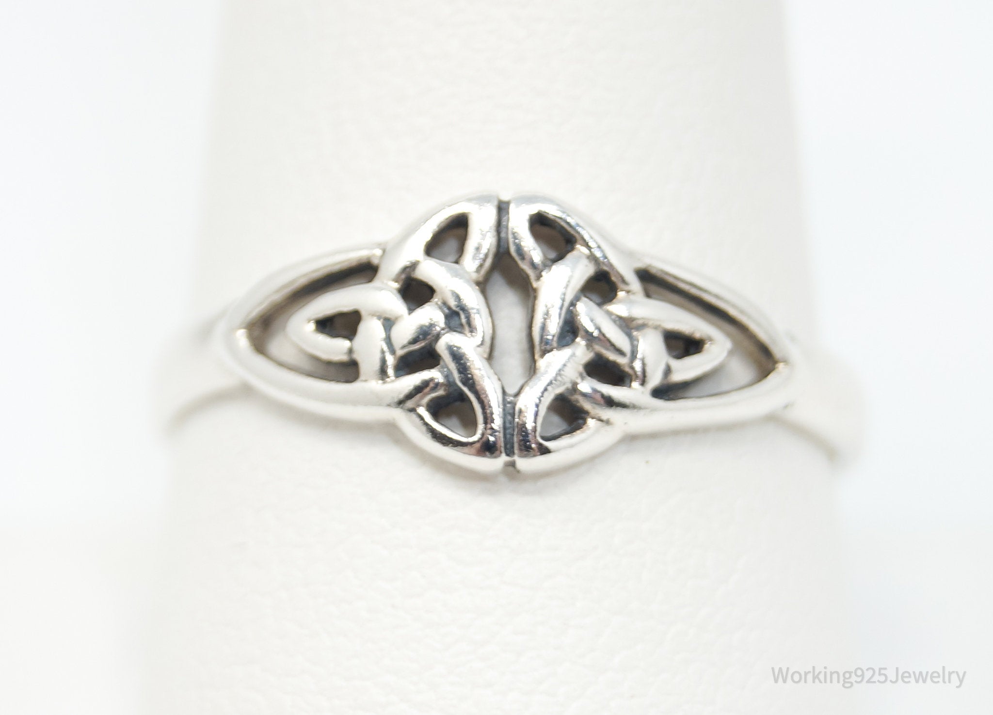 Vintage Designer PSCL Celtic Knot Design Sterling Silver Ring - Sz 10