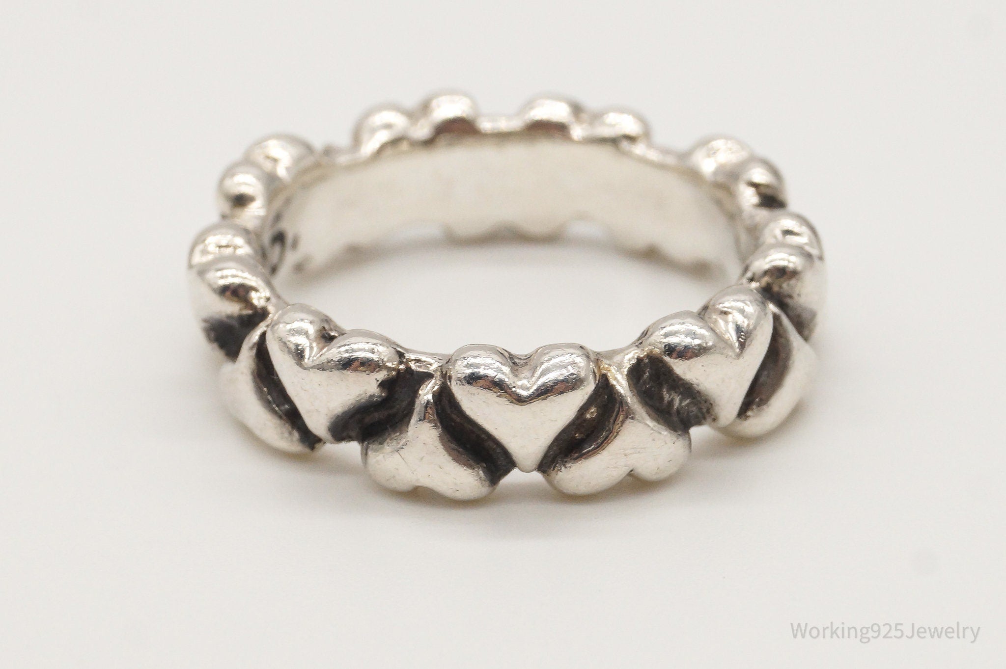 Claudia Agudelo EXEX Collection Hearts Sterling Silver Ring - Size 8.75