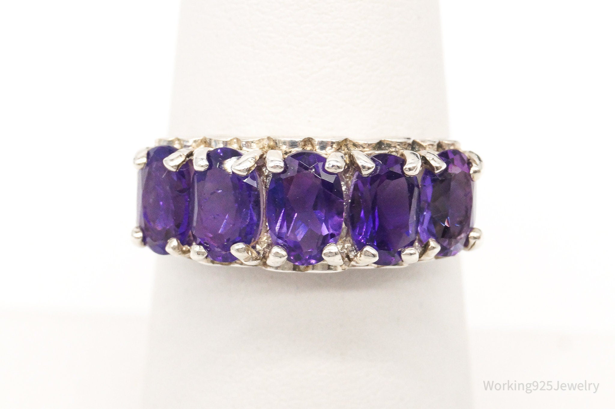 Vintage Designer CNA Amethyst Sterling Silver Ring - Size 6