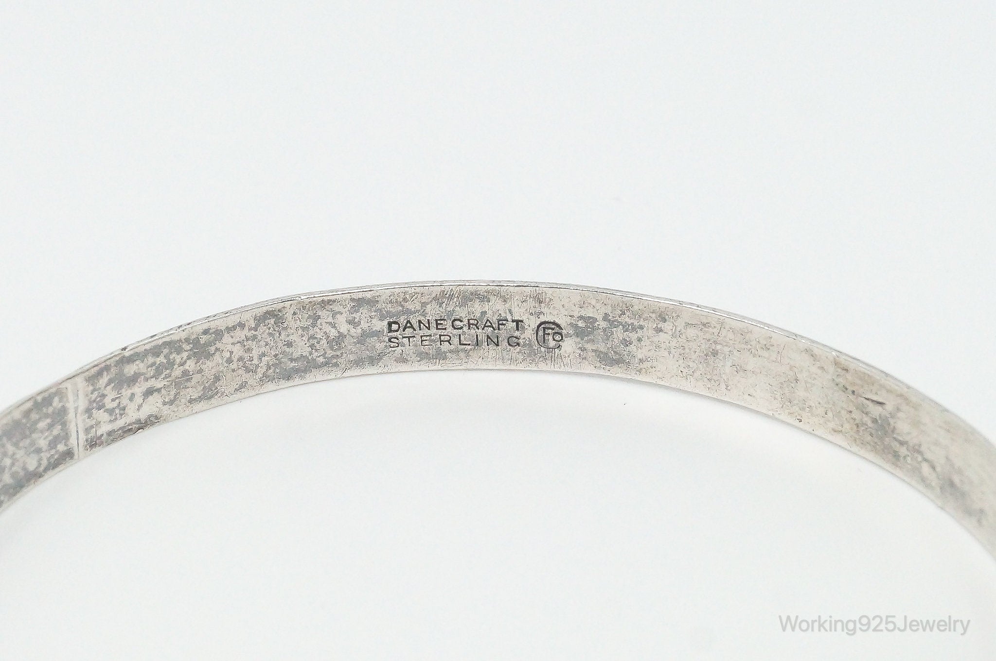 Antique Designer Danecraft Art Deco Sterling Silver Bangle Bracelet