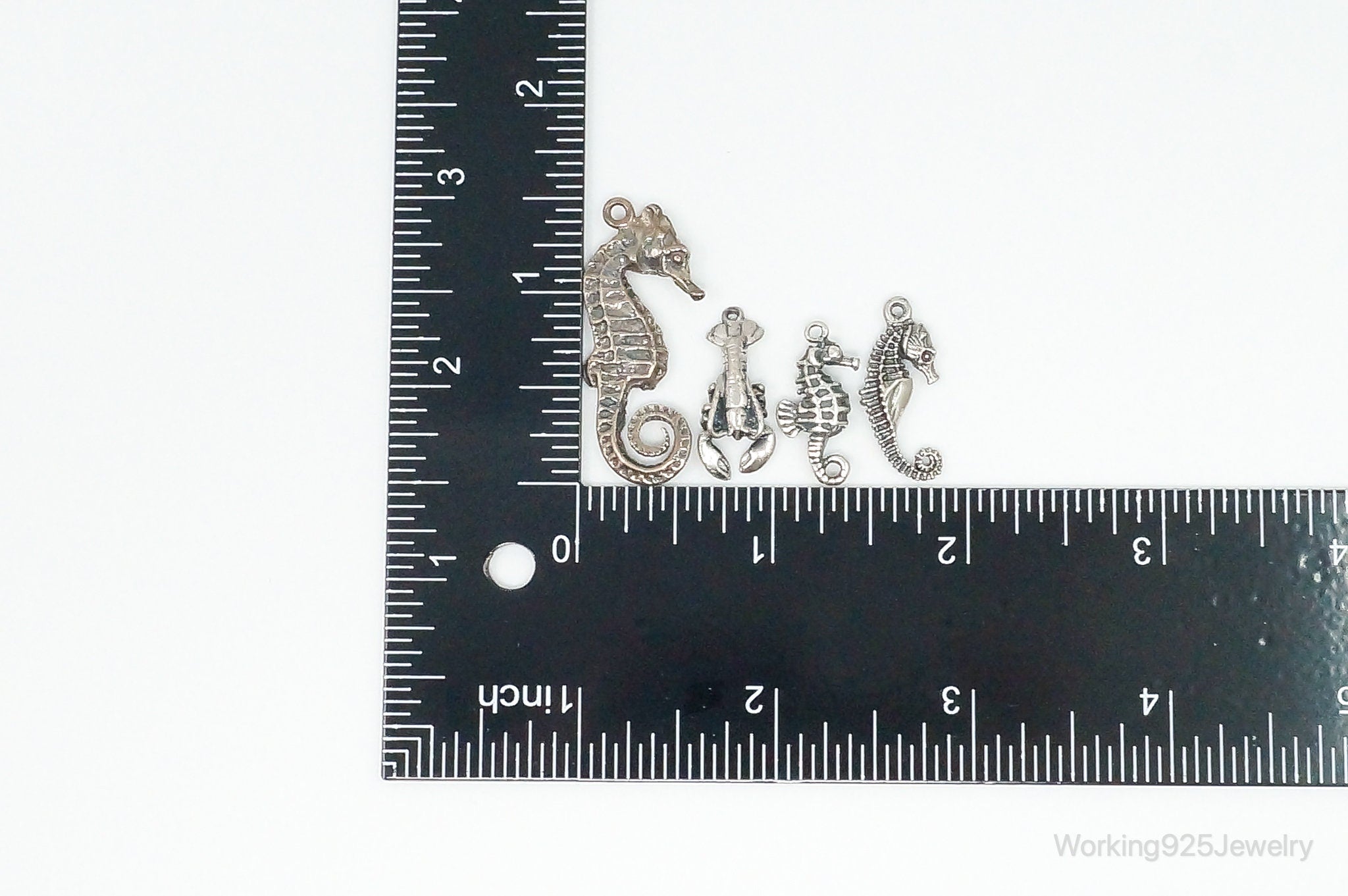 Vintage Antique Seahorses Lobster Ocean Sea Life Sterling Silver Charms Lot