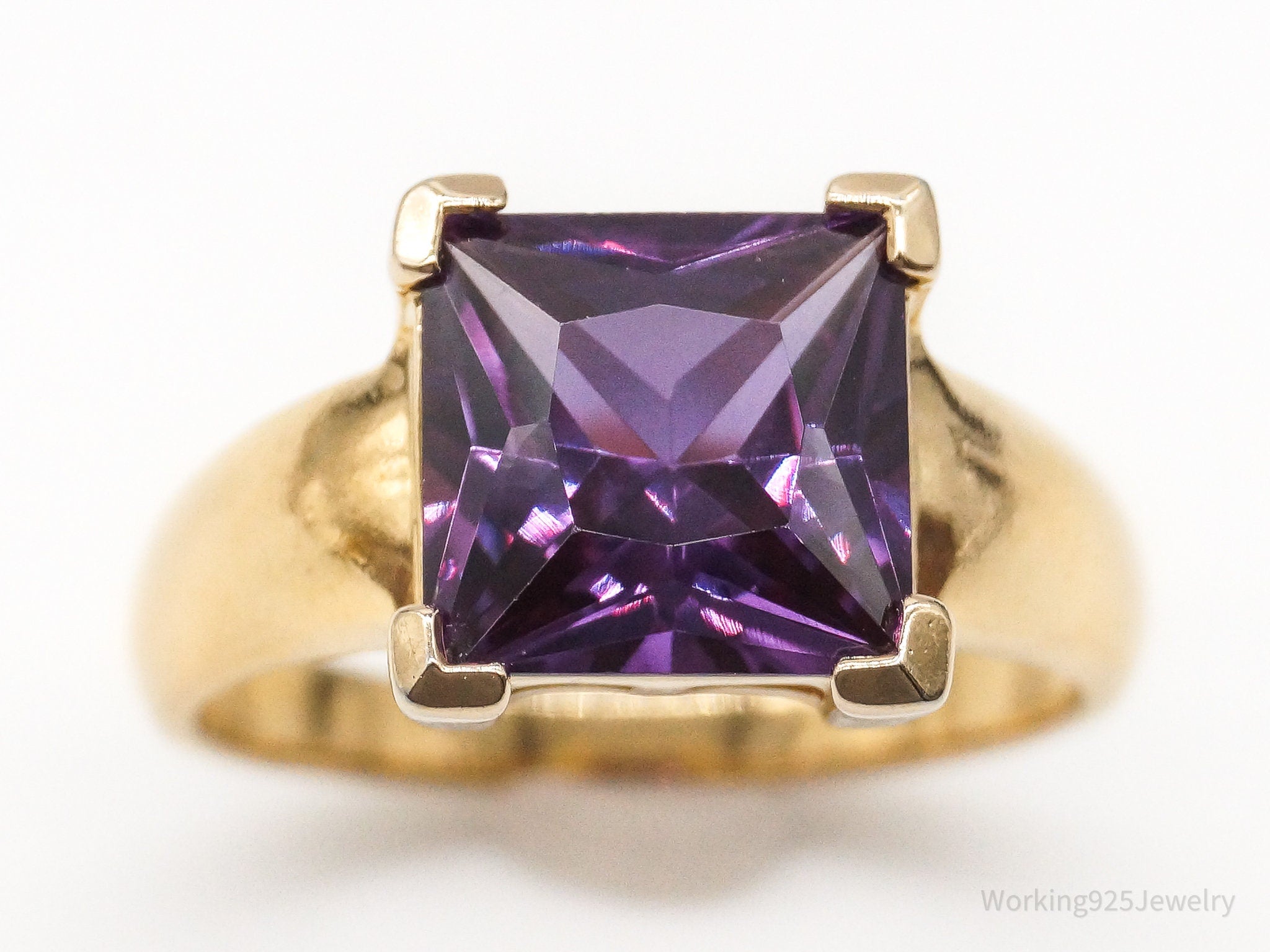 Ross Simons Purple Cubic Zirconia 18K Gold Over Sterling Silver Ring SZ 10