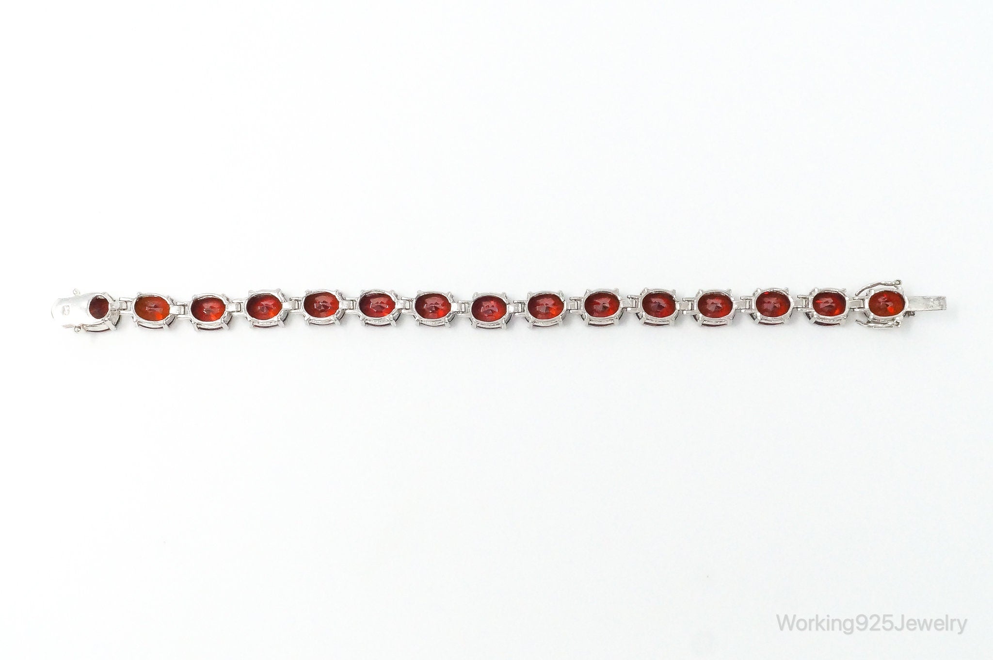 Vintage Garnet Sterling Silver Bracelet