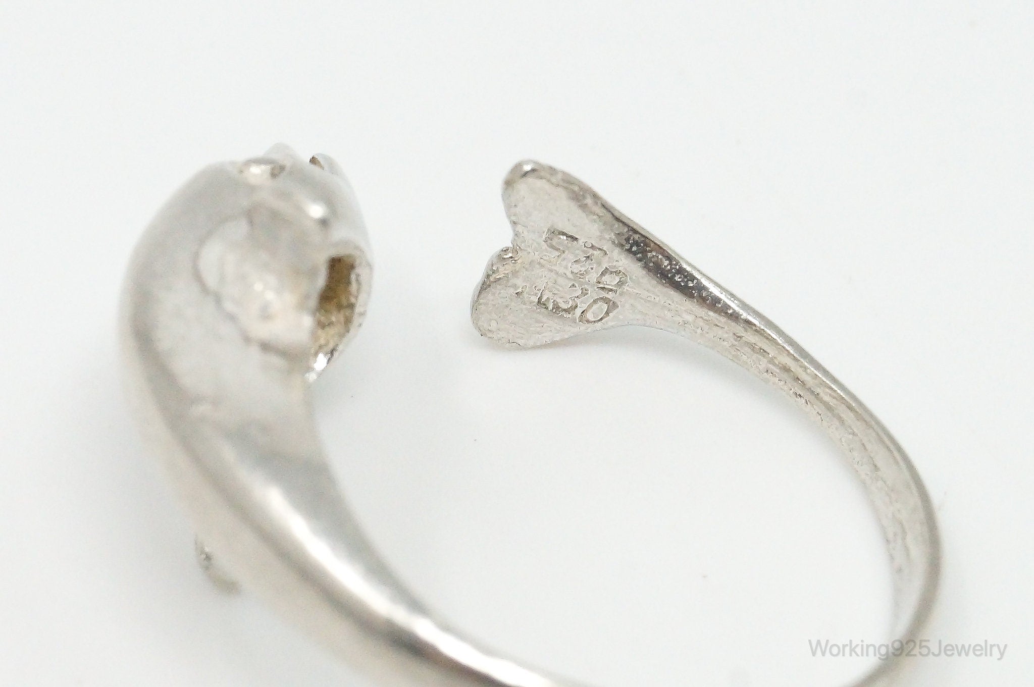 Vintage Dolphin Sterling Silver Wrap Ring - Size 7.25