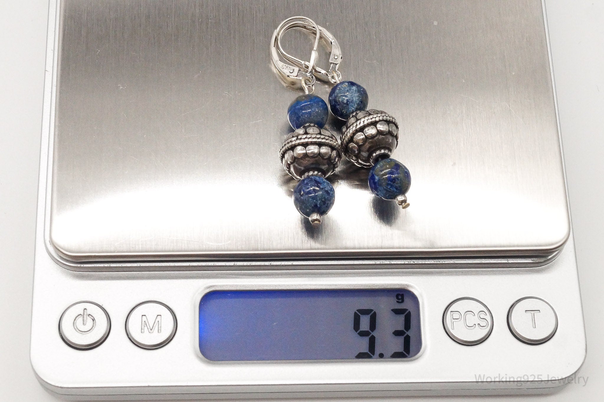 Vintage Lapis Lazuli Sterling Silver Earrings