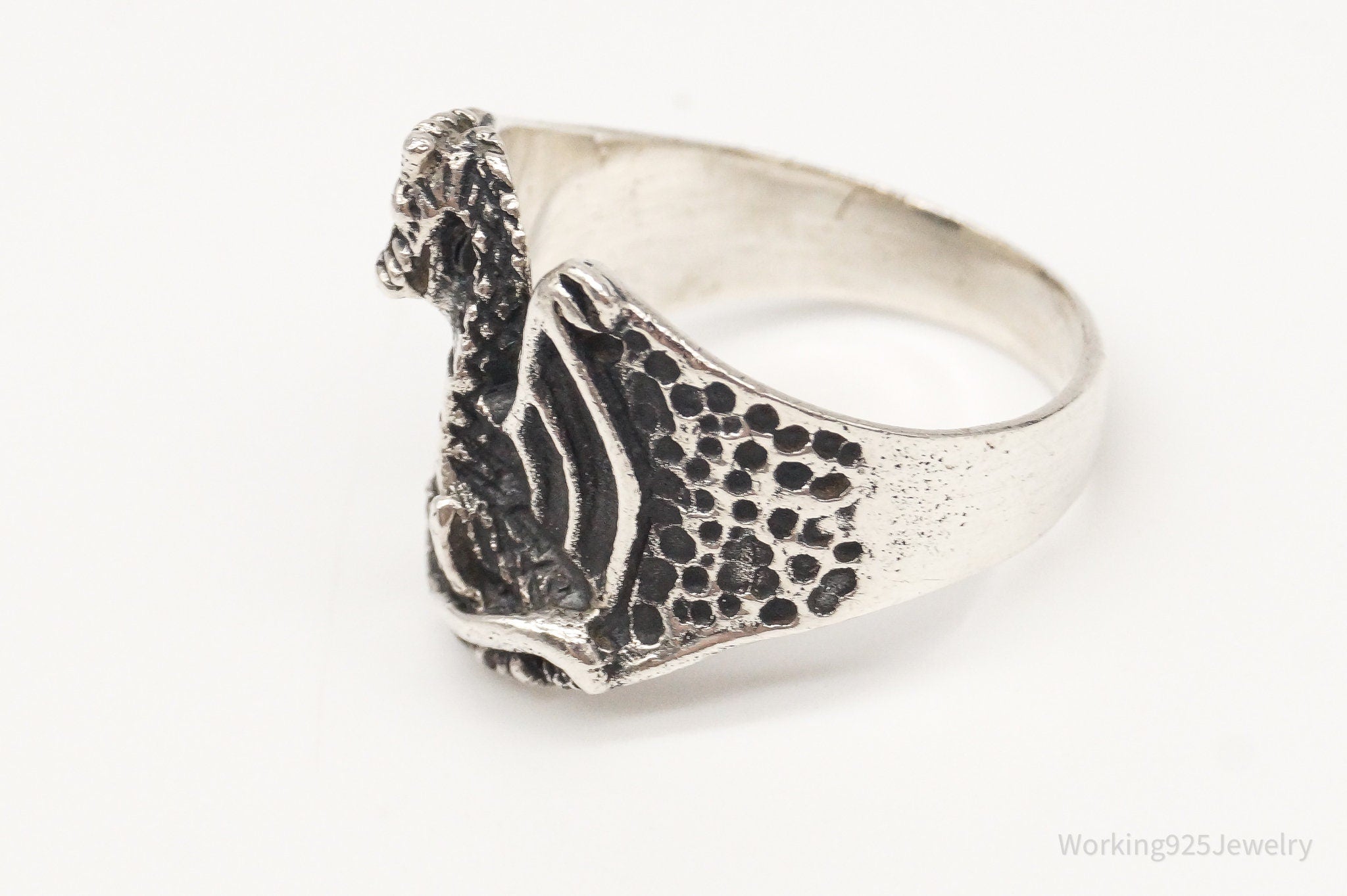 Vintage Dragon Sterling Silver Ring - Size 8.75