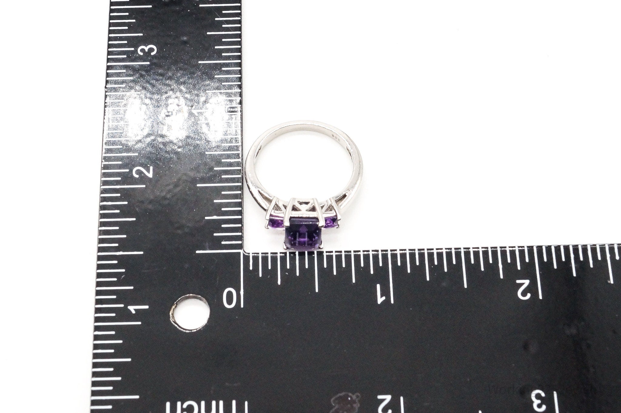 Vintage Amethyst Sterling Silver Ring - Size 7.25