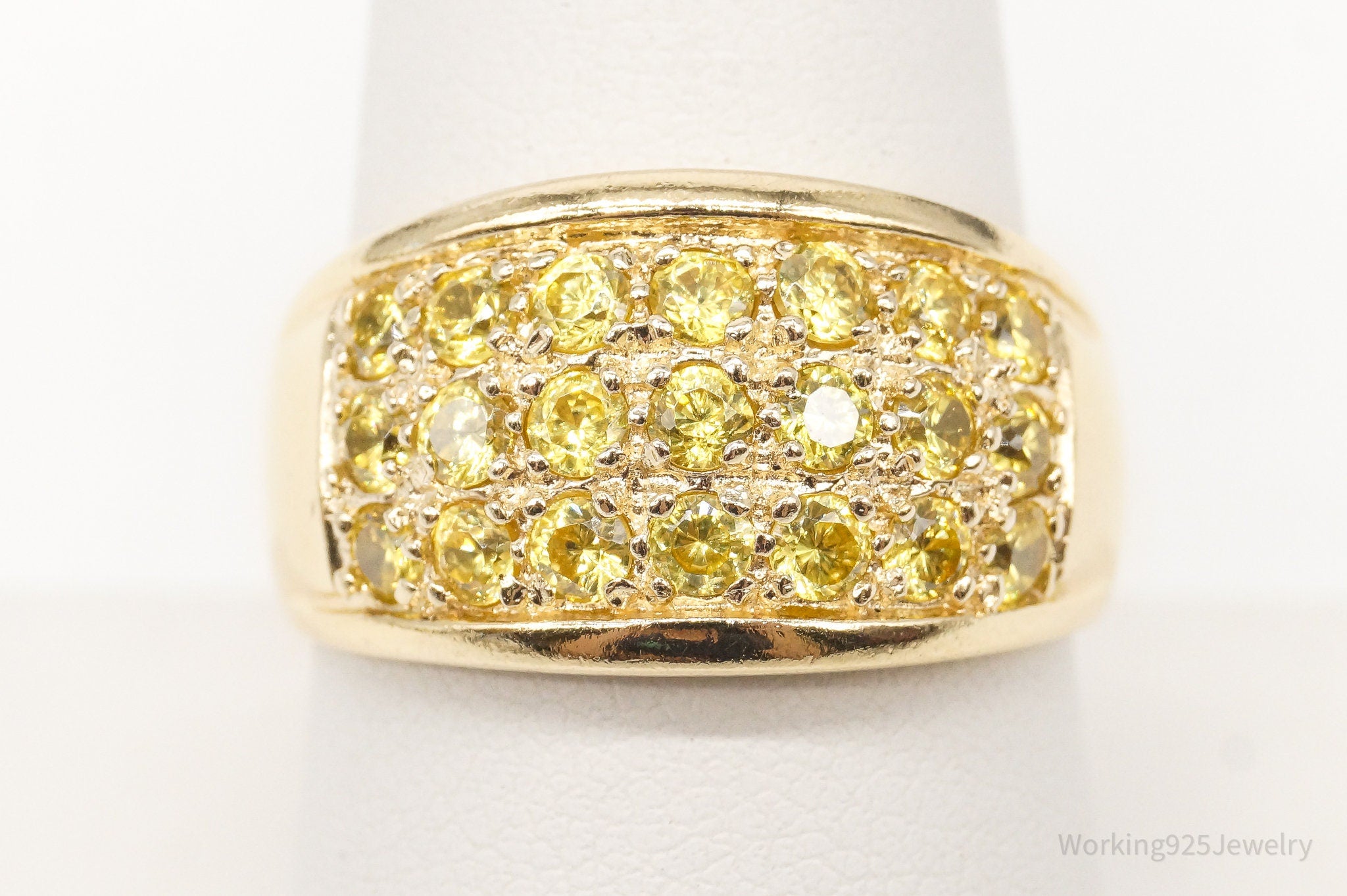 Designer Ross Simons Yellow Cubic Zirconia Gold Over Sterling Silver Ring - SZ 9