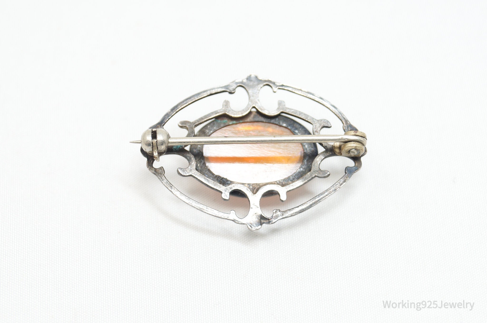 Antique Art Nouveau Wing Sterling Silver Brooch Pin