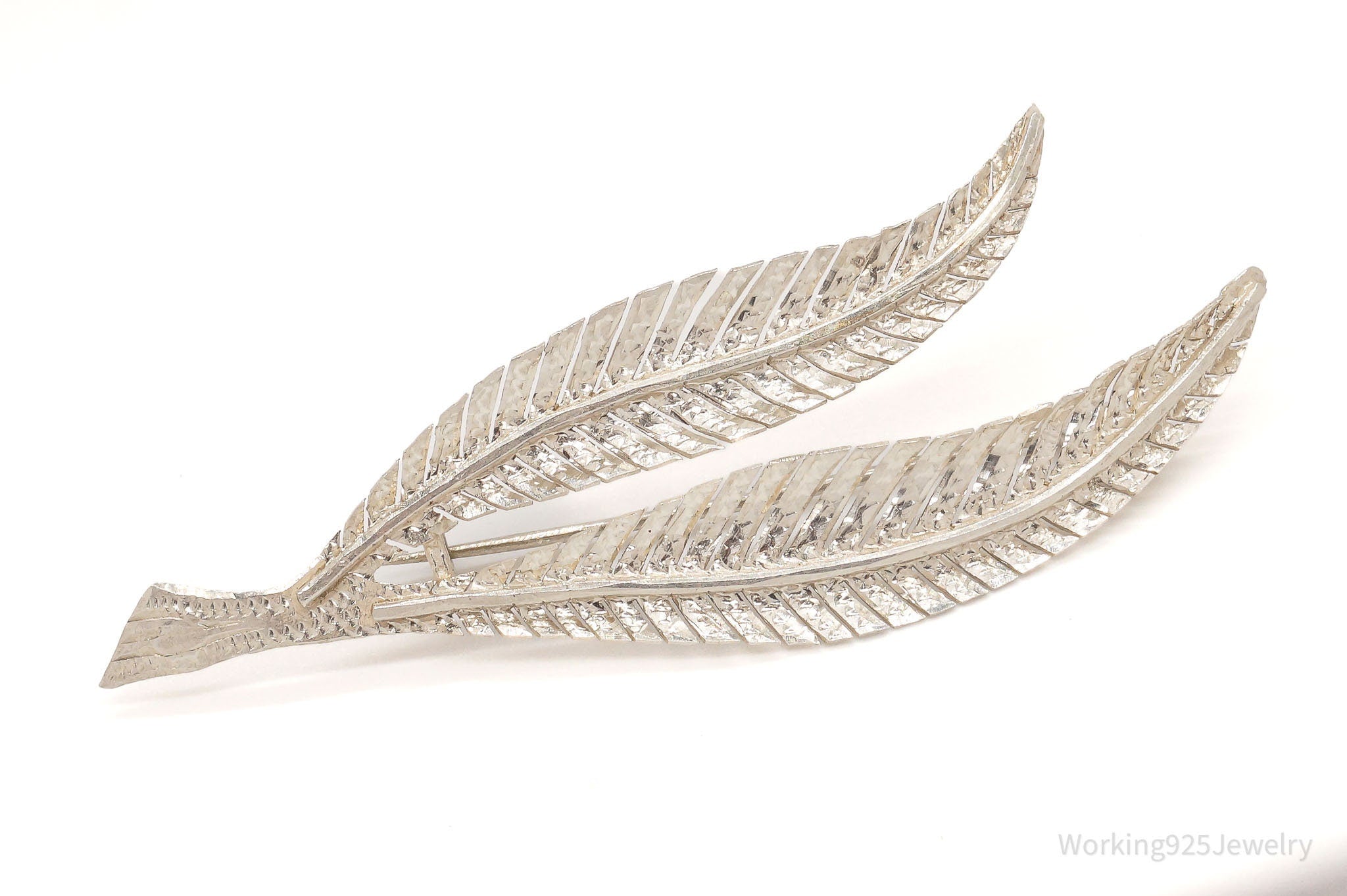 Antique Silver Floral Leaf Brooch Pin