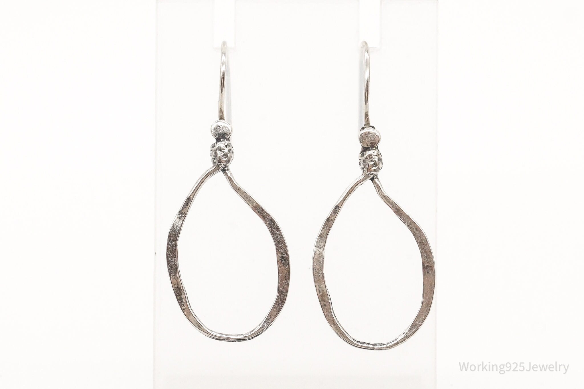 Designer Silpada Long Cut Out Lasso Sterling Silver Earrings