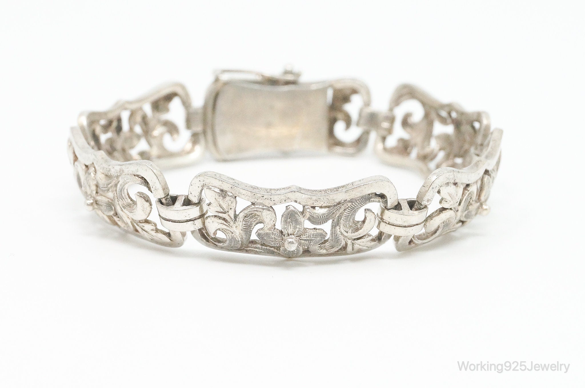 Vintage Art Nouveau 835 Silver Link Bracelet